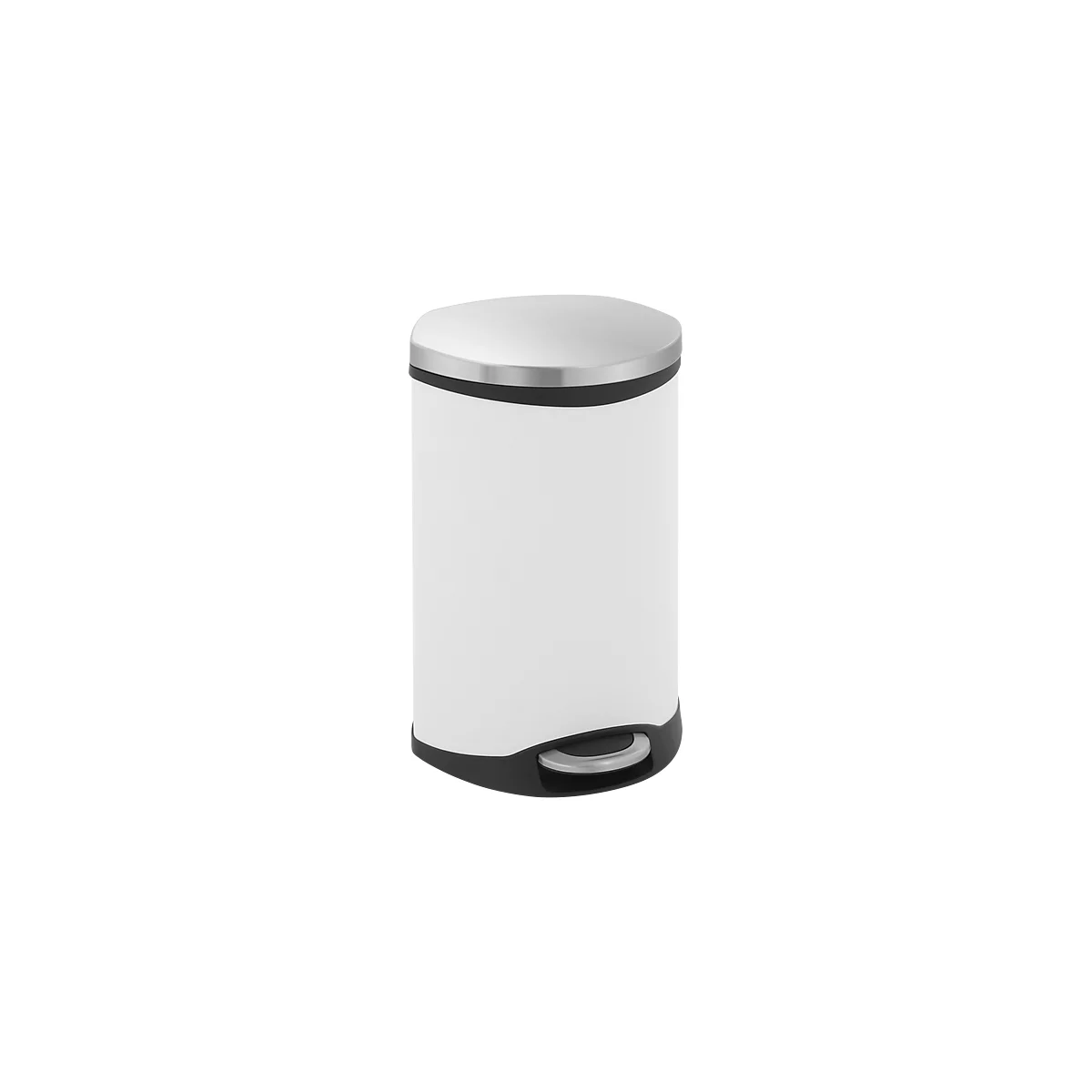 Poubelle à pédale blanche Soft Close, 18 L