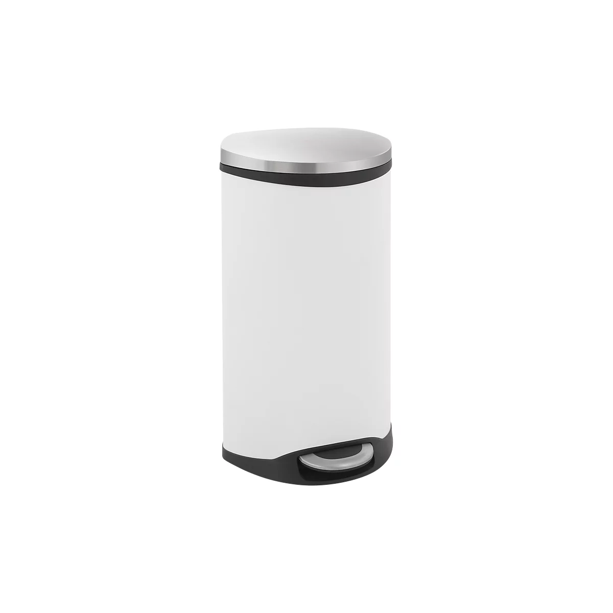 Poubelle à pédale blanche Soft Close, 30 litres