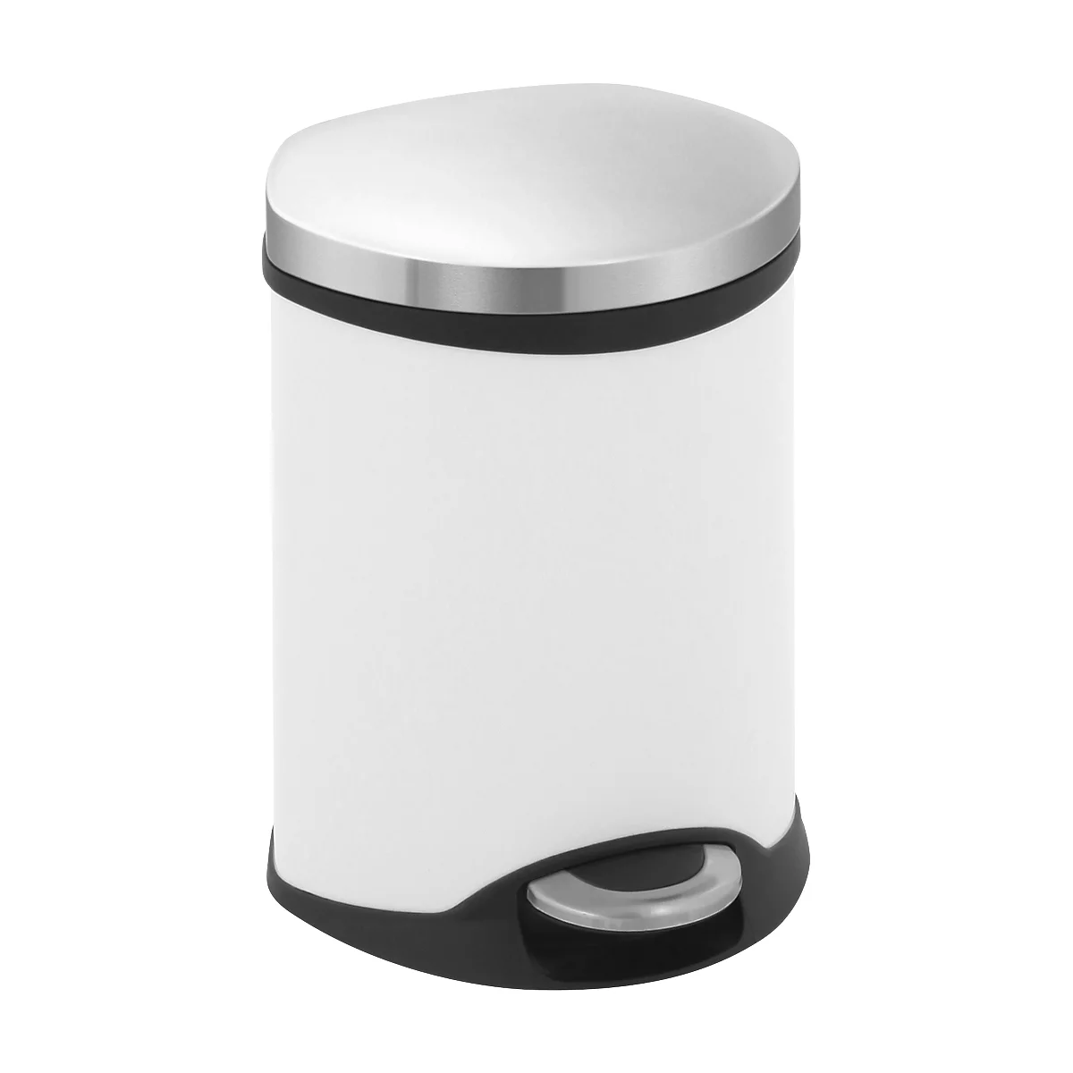 Poubelle à pédale blanche Soft Close, 6 litres
