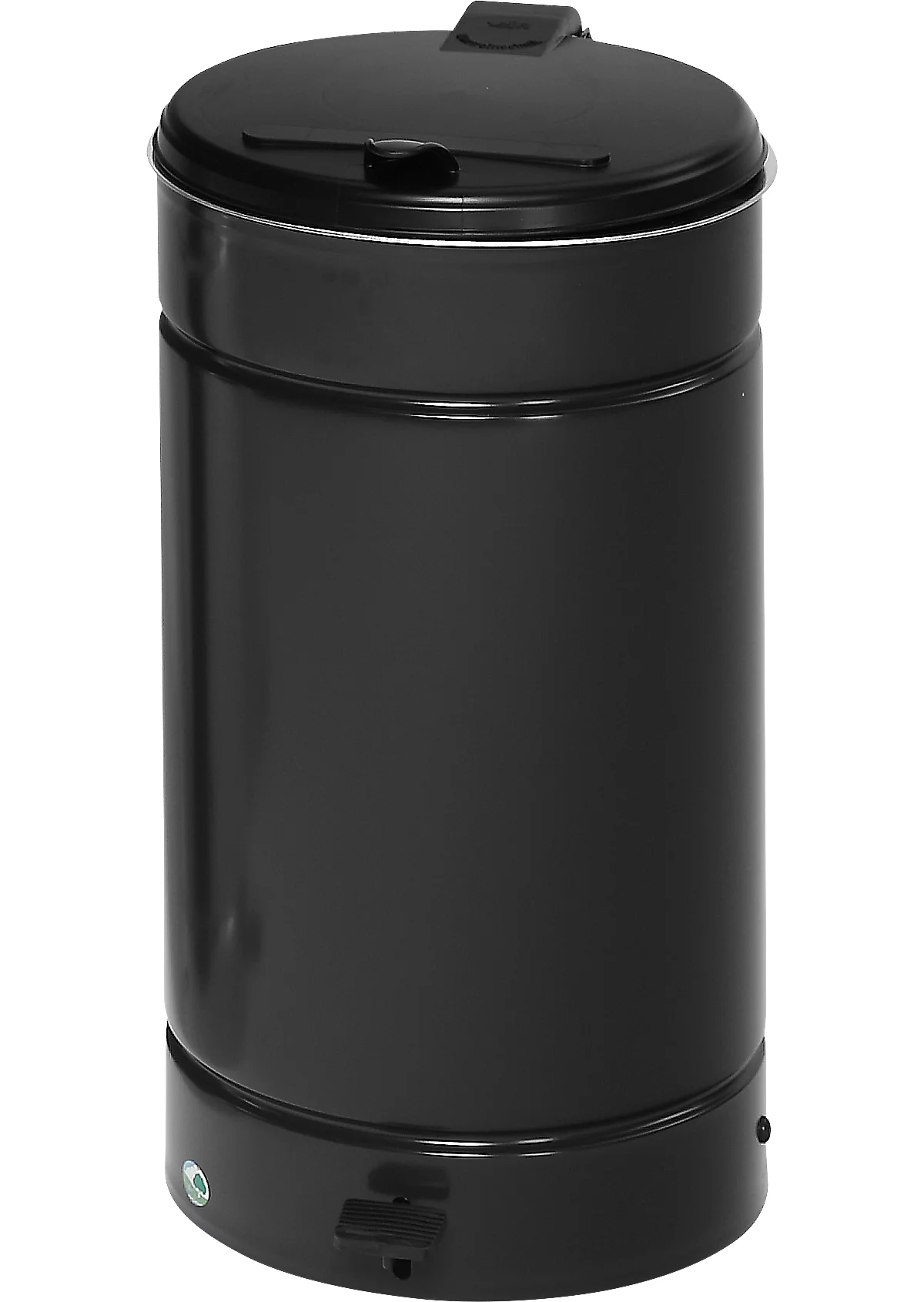 Poubelle rectangulaire en métal noir, élégante poubelle à pédale