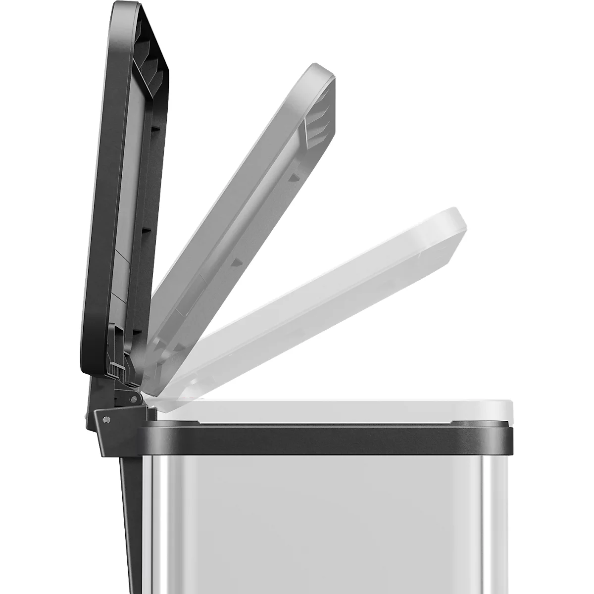 Poubelle à pédale Öko Duo Plus L Hailo, 17 + 9 L, rectangulaire, inox