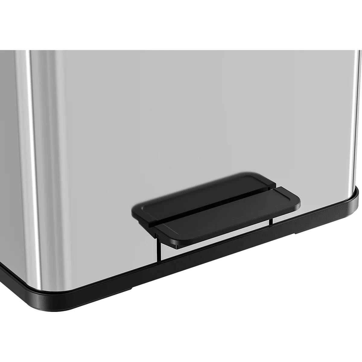 Poubelle à pédale Öko Duo Plus L Hailo, 17 + 9 L, rectangulaire, inox