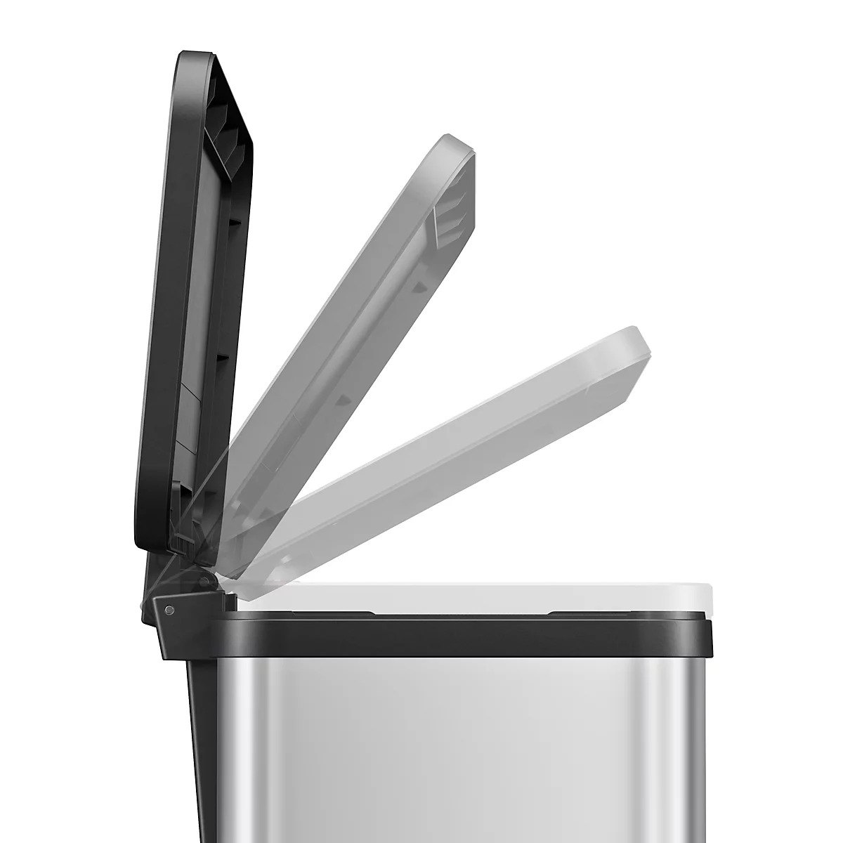 Poubelle à pédale Öko Duo Plus M Hailo, 2 x 9 litres, rectangulaire, inox