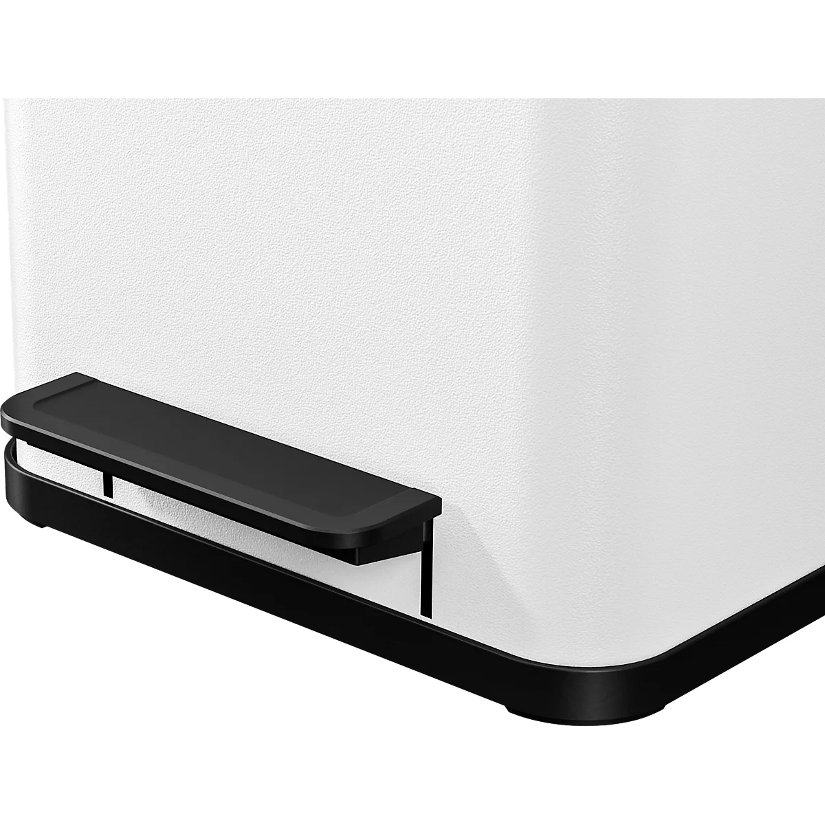 Poubelle à pédale Öko Duo Plus M Hailo, 2 x 9 litres, rectangulaire, tôle d'acier, blanc