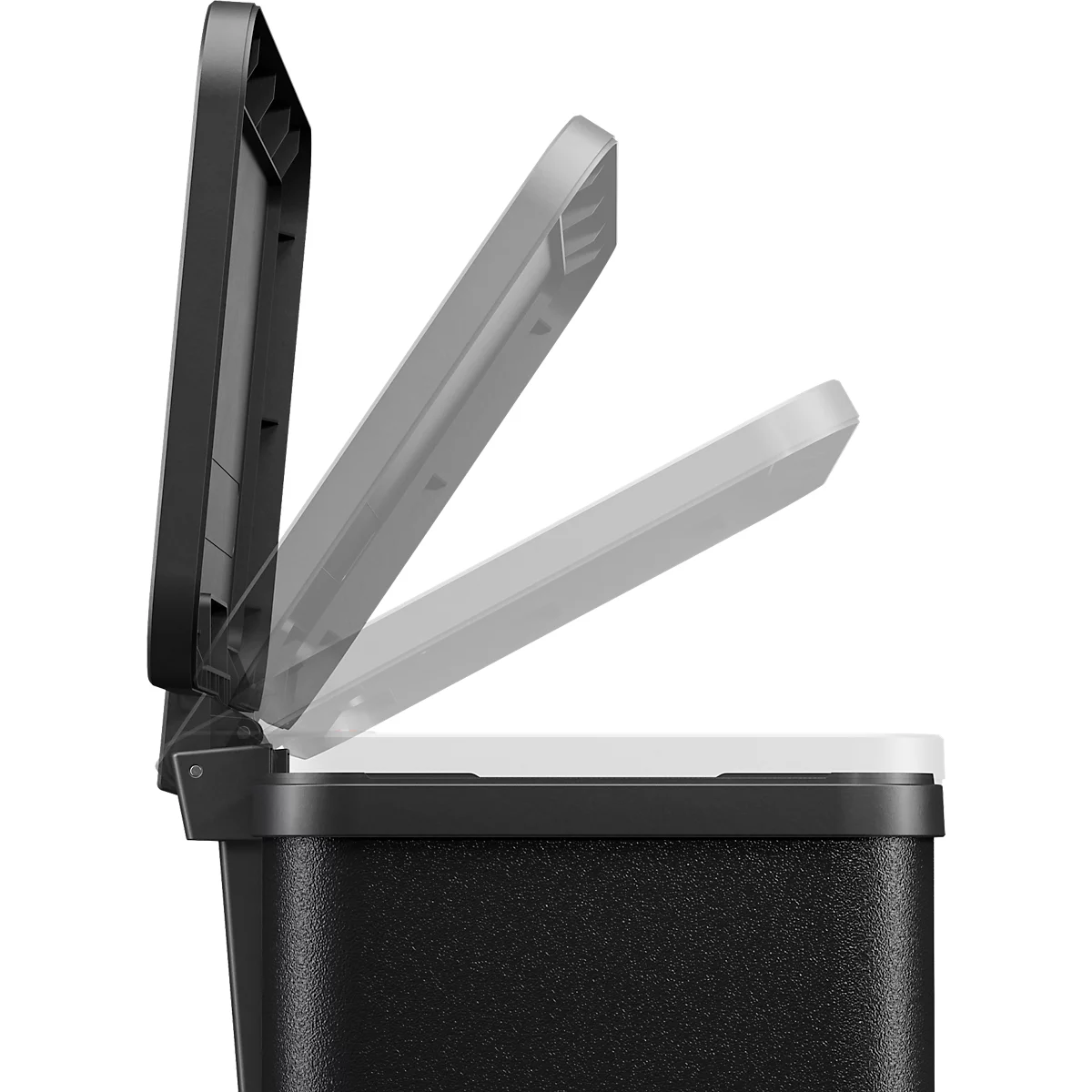 Poubelle à pédale Öko Duo Plus M Hailo, 2 x 9 litres, rectangulaire, tôle d'acier, noir