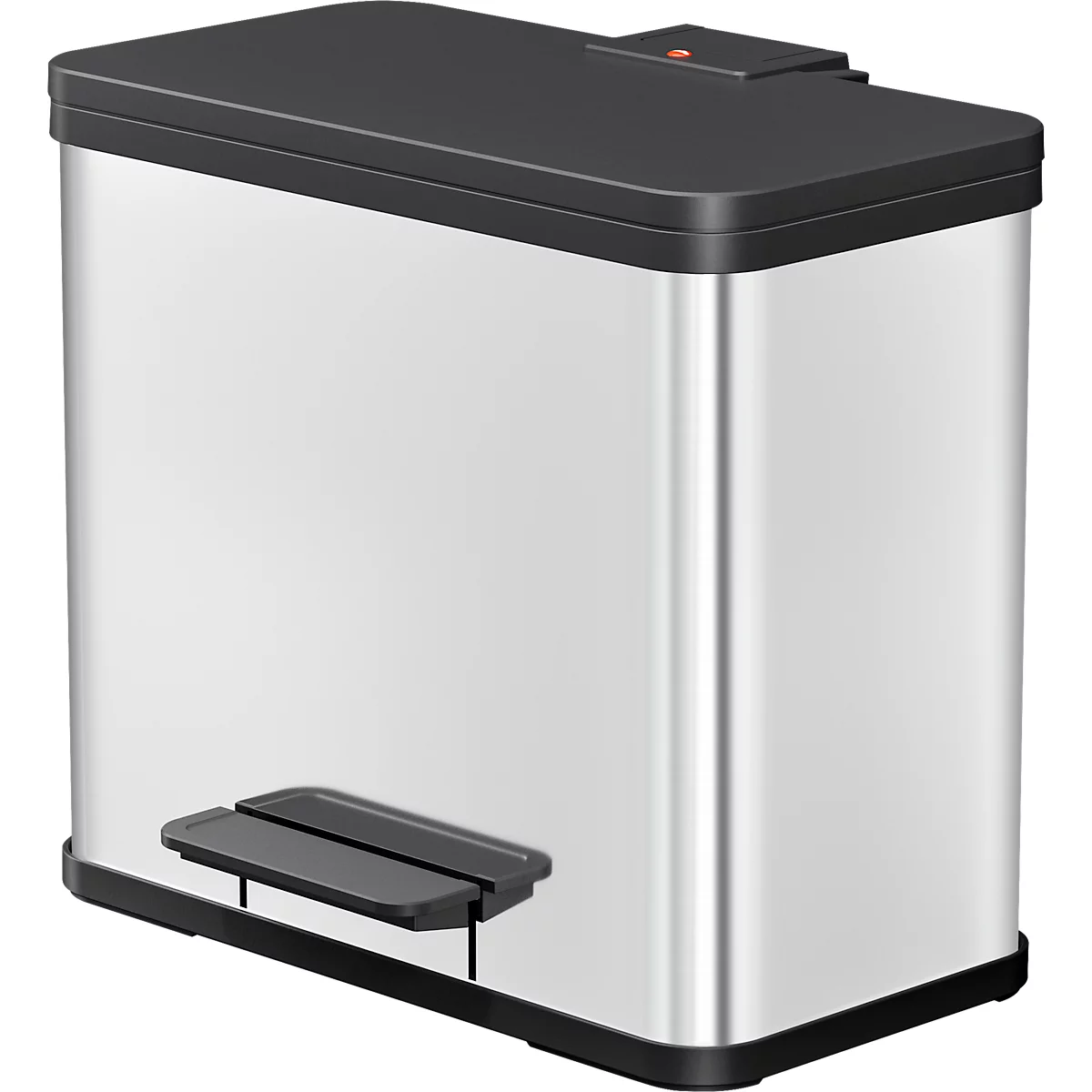 Poubelle à pédale Öko Trio Plus L Hailo, 3 x 9 L, rectangulaire, inox