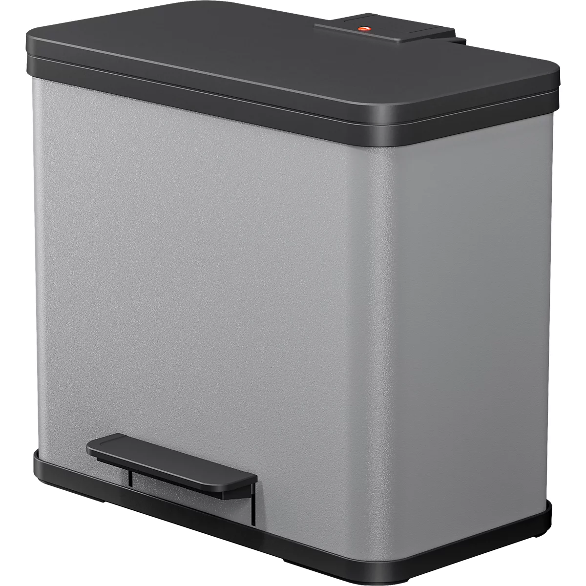 Poubelle à pédale Öko Trio Plus L Hailo, 3 x 9 L, rectangulaire, tôle d'acier, argent