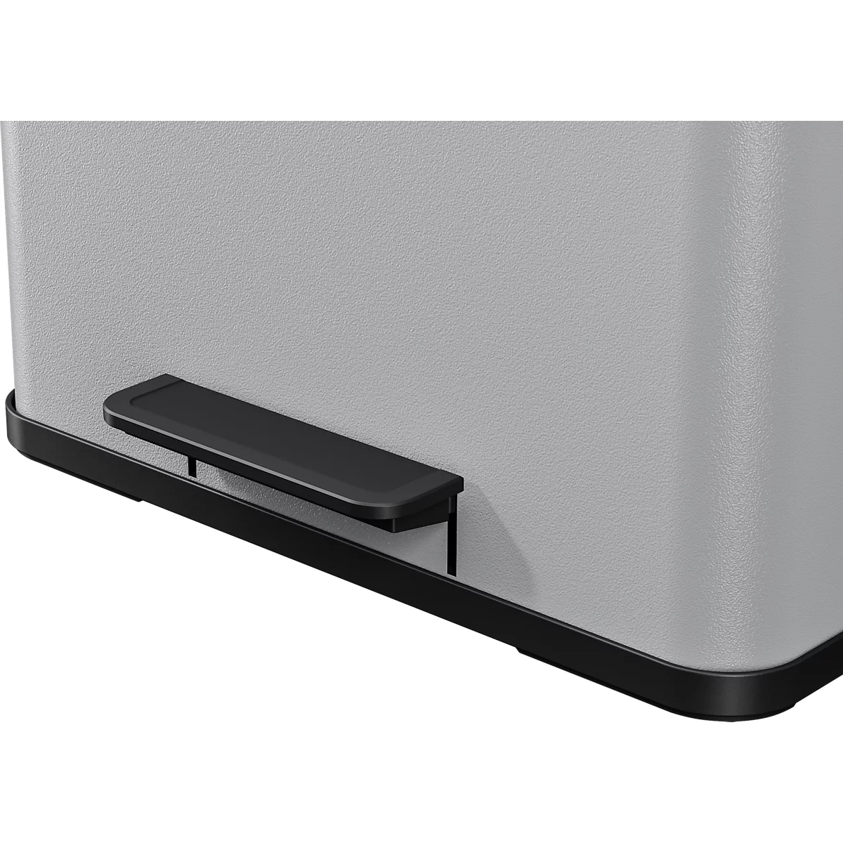 Poubelle à pédale Öko Trio Plus L Hailo, 3 x 9 L, rectangulaire, tôle d'acier, argent