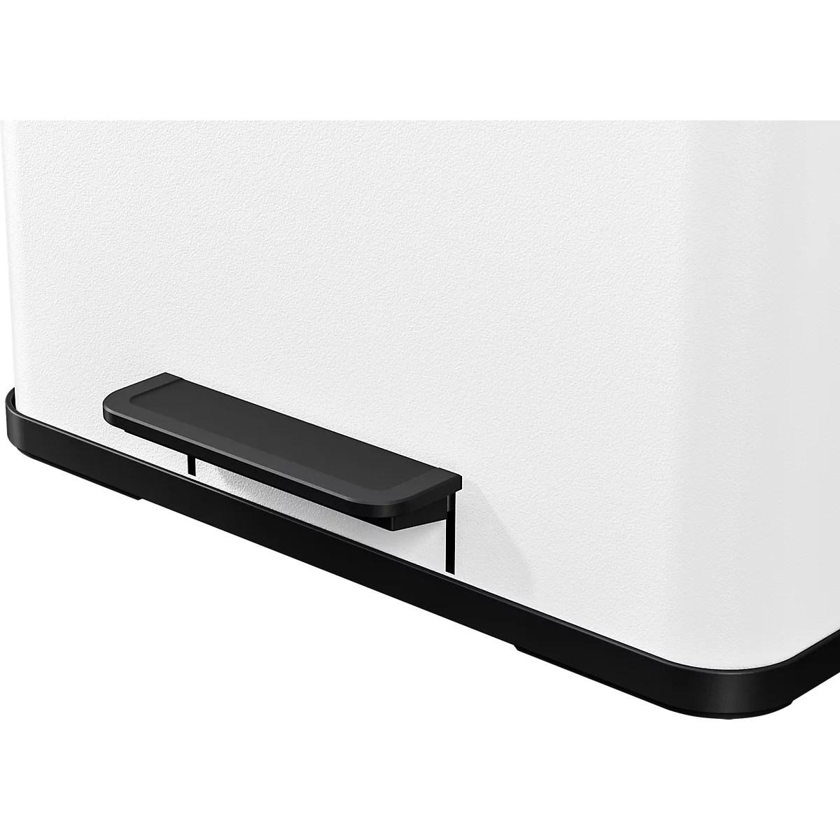 Poubelle à pédale Öko Trio Plus L Hailo, 3 x 9 L, rectangulaire, tôle d'acier, blanc