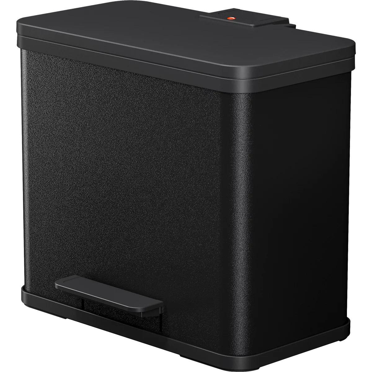 Poubelle à pédale Öko Trio Plus L Hailo, 3 x 9 L, rectangulaire, tôle d'acier, noir