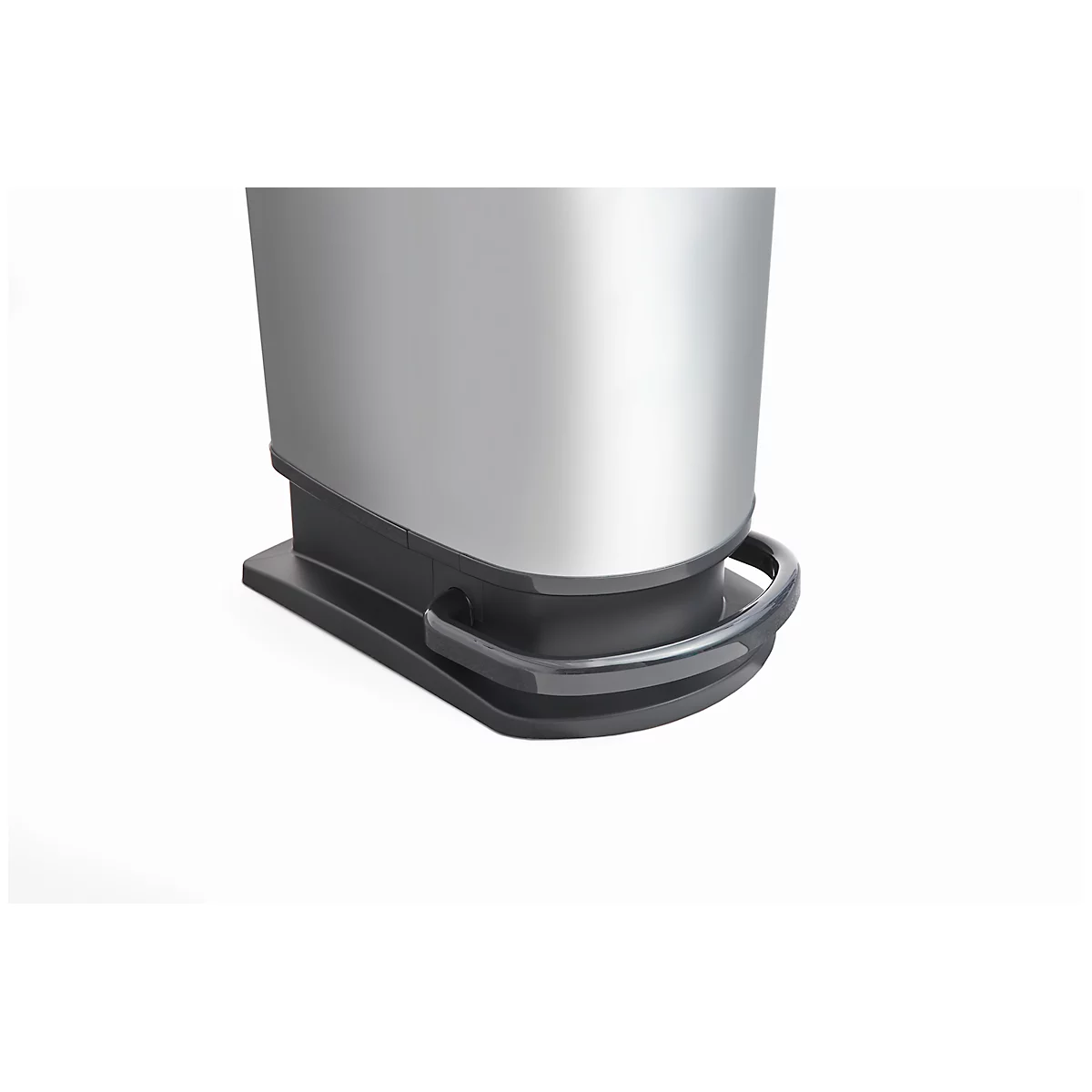 Poubelle à pédale Rotho duo PASO, 2x 25 l, ovale, anti-odeur, plastique (sans BPA), argent métallique