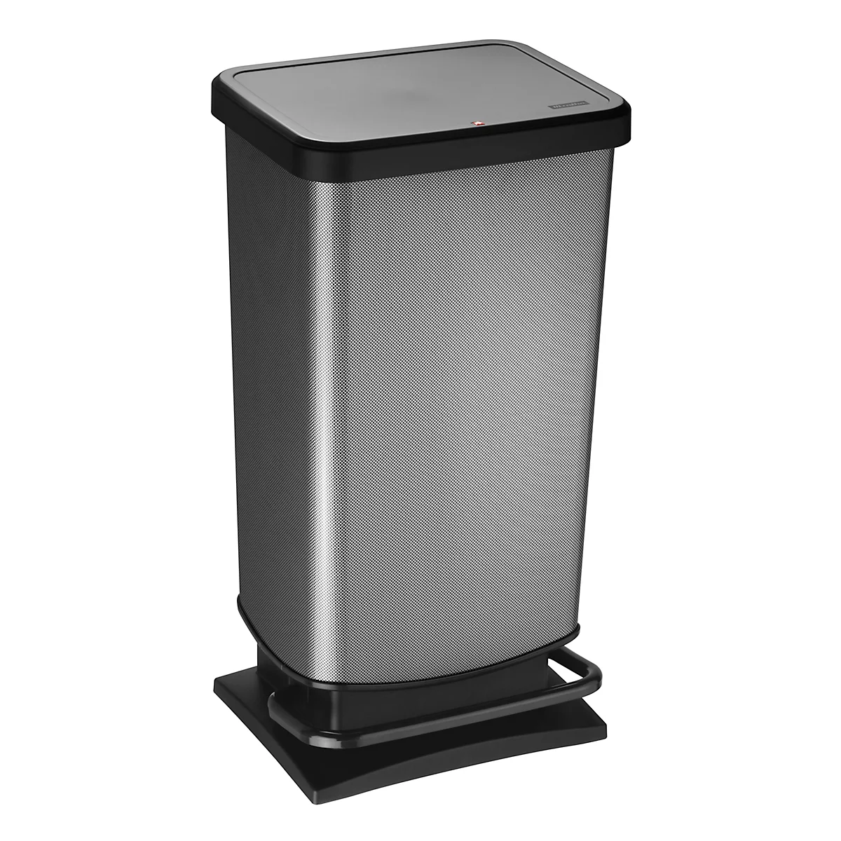 Poubelle à pédale Rotho PASO, 40 l, rectangulaire, anti-odeur, plastique (sans BPA), carbon metallic