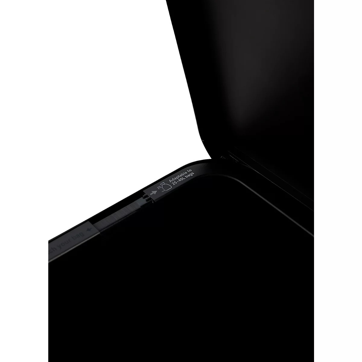 Poubelle à pédale Rotho Ribo, capacité 35 l, avec couvercle et seau intérieur, L 400 x l 285 x H 513 mm, plastique recyclé, graphite