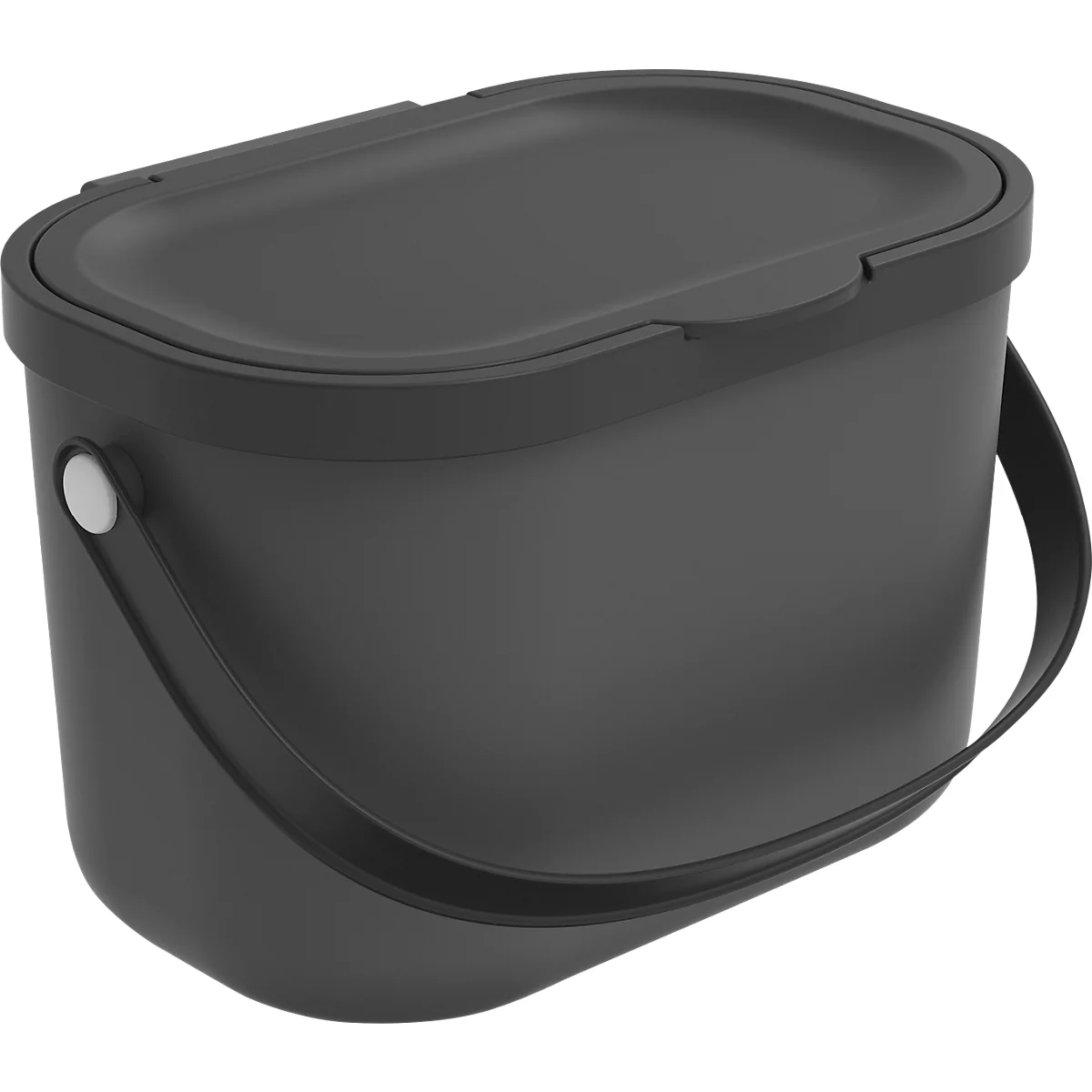 Poubelle bio ALBULA, capacité 3,2 litres, poignée en arceau, plastique recyclé, L 172 x P 222 x H 147 mm, anthracite