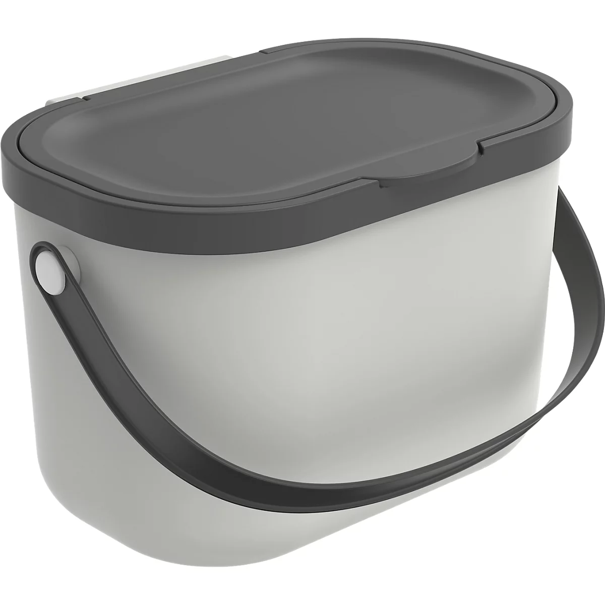 Poubelle bio ALBULA, capacité 3,2 litres, poignée en arceau, plastique recyclé, L 172 x P 222 x H 147 mm, blanc