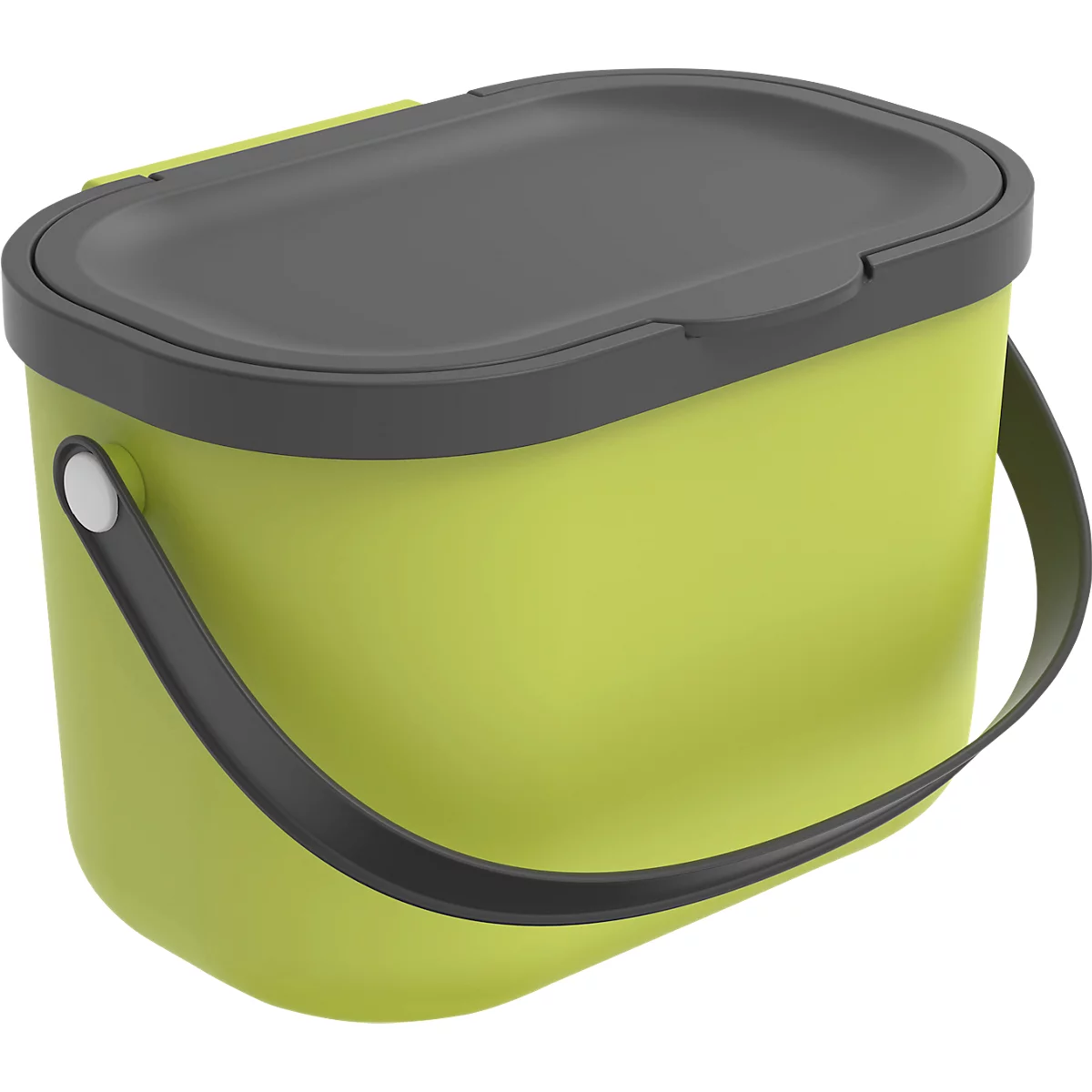 Poubelle bio ALBULA, capacité 3,2 litres, poignée en arceau, plastique recyclé, L 172 x P 222 x H 147 mm, citron vert