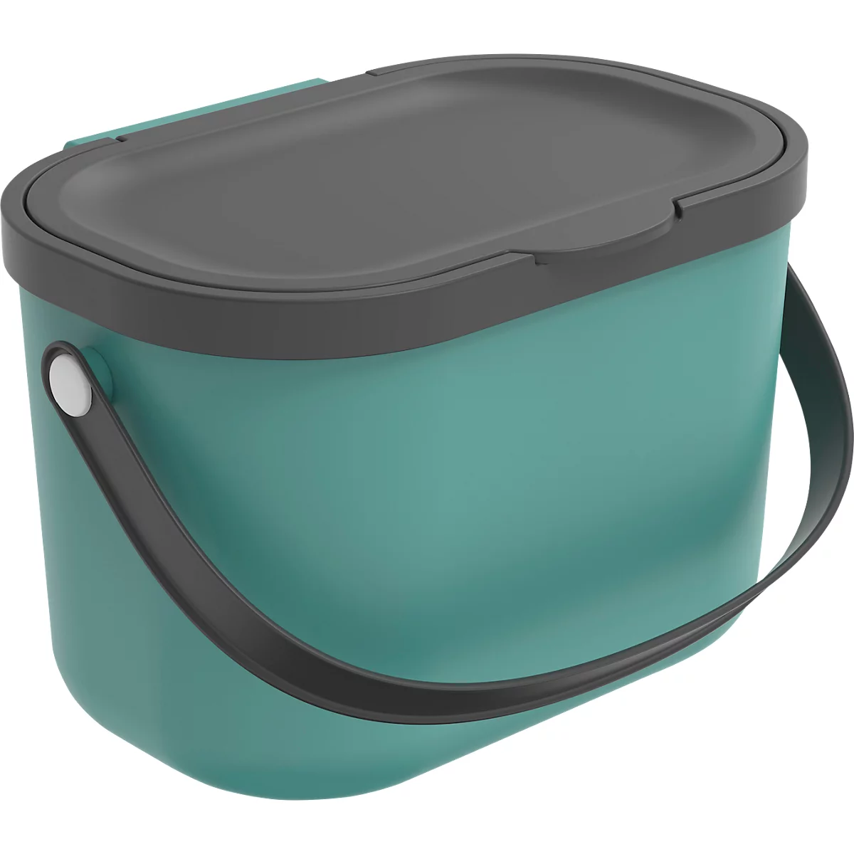 Poubelle bio ALBULA, capacité 3,2 litres, poignée en arceau, plastique recyclé, L 172 x P 222 x H 147 mm, vert