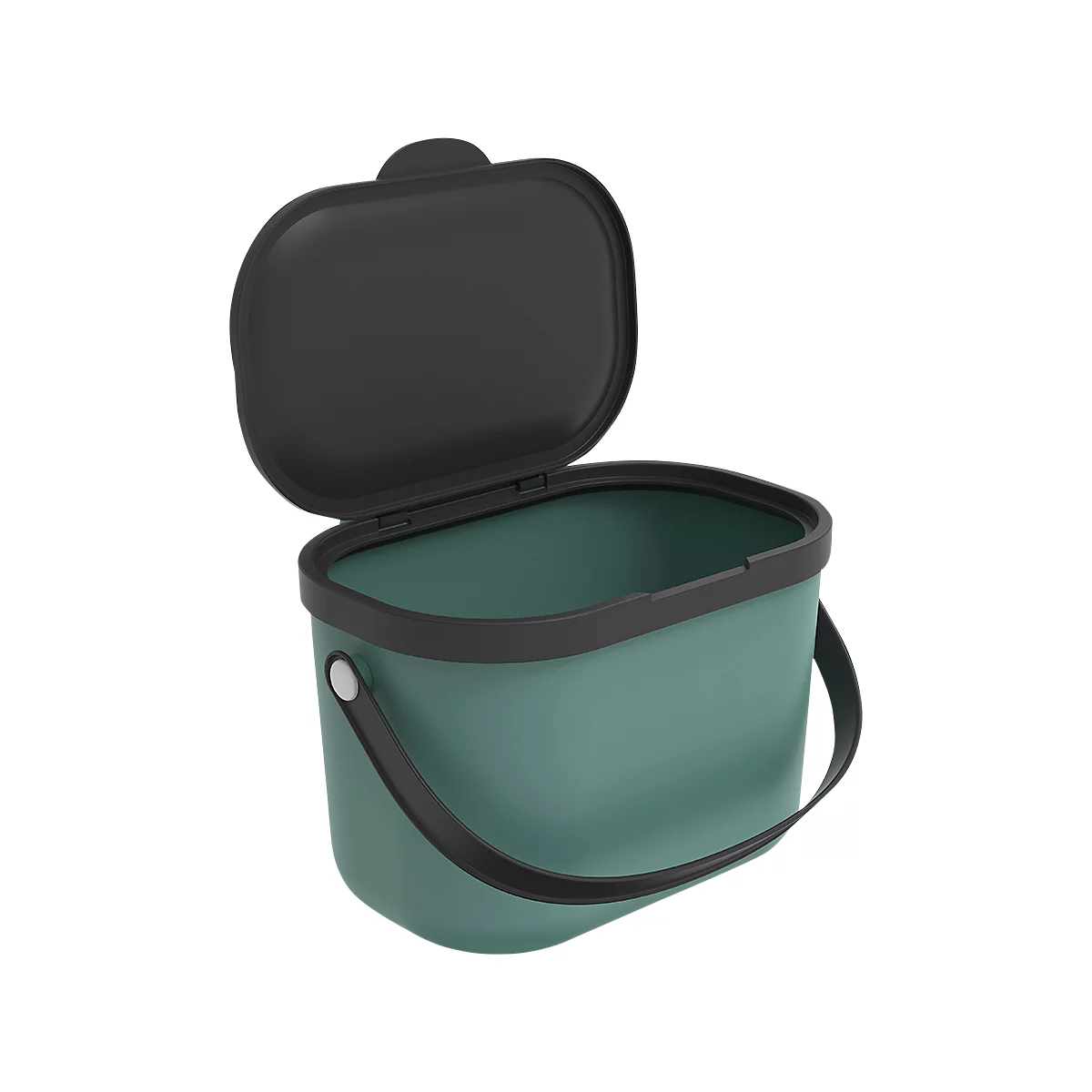 Poubelle bio ALBULA, capacité 3,2 litres, poignée en arceau, plastique recyclé, L 172 x P 222 x H 147 mm, vert