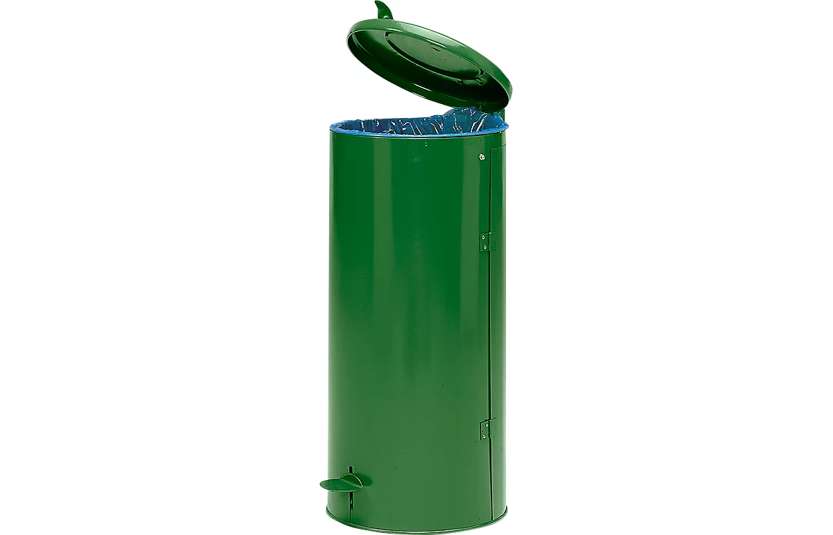 Poubelle compacte à pédale, 120 litres, Ø 500 x H 1000 mm, vert