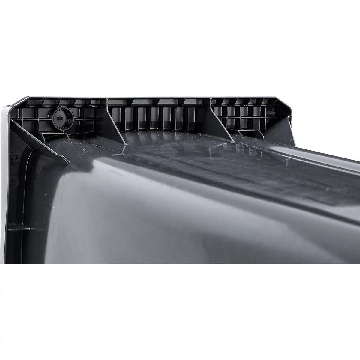 Poubelle mobile SSI Schäfer GMT eXtra, 120 l, EN 840, préparée pour recevoir une puce, poignée de traction, plastique recyclé à 90 %, noir-jaune
