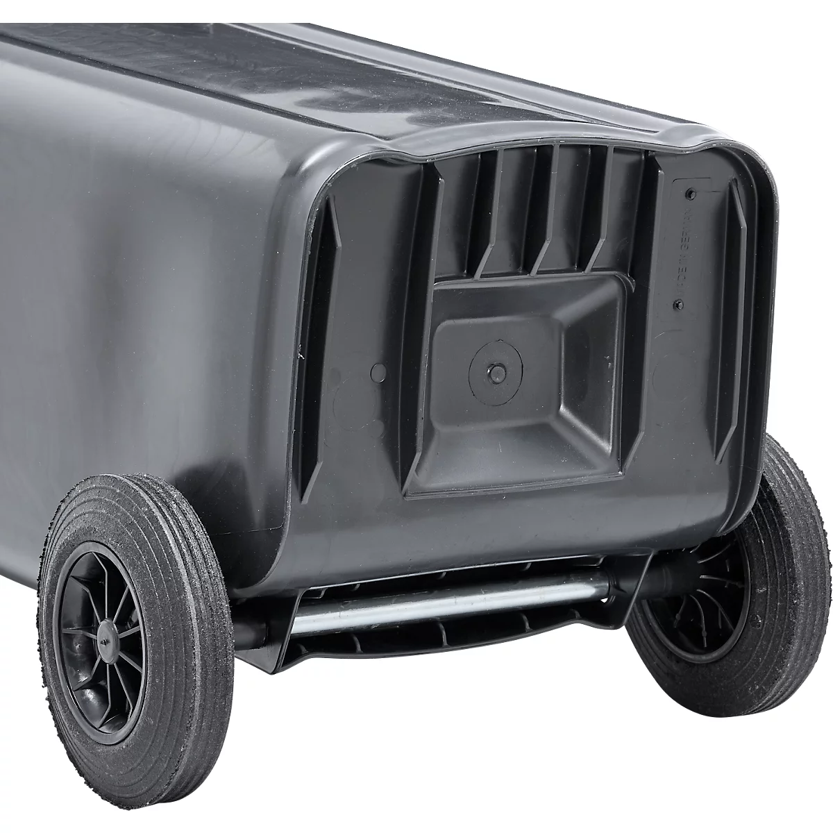 Poubelle mobile SSI Schäfer GMT eXtra, 120 l, EN 840, préparée pour recevoir une puce, poignée de traction, plastique recyclé à 90 %, noir-jaune