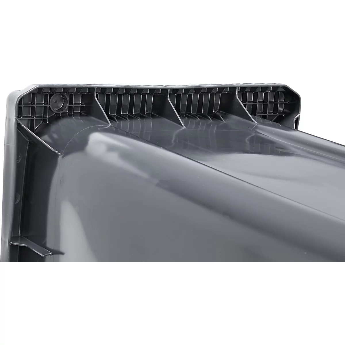 Poubelle mobile SSI Schäfer GMT eXtra, 240 l, EN 840, préparée pour recevoir une puce, poignée de traction, 90 % de plastique recyclé, noir-jaune