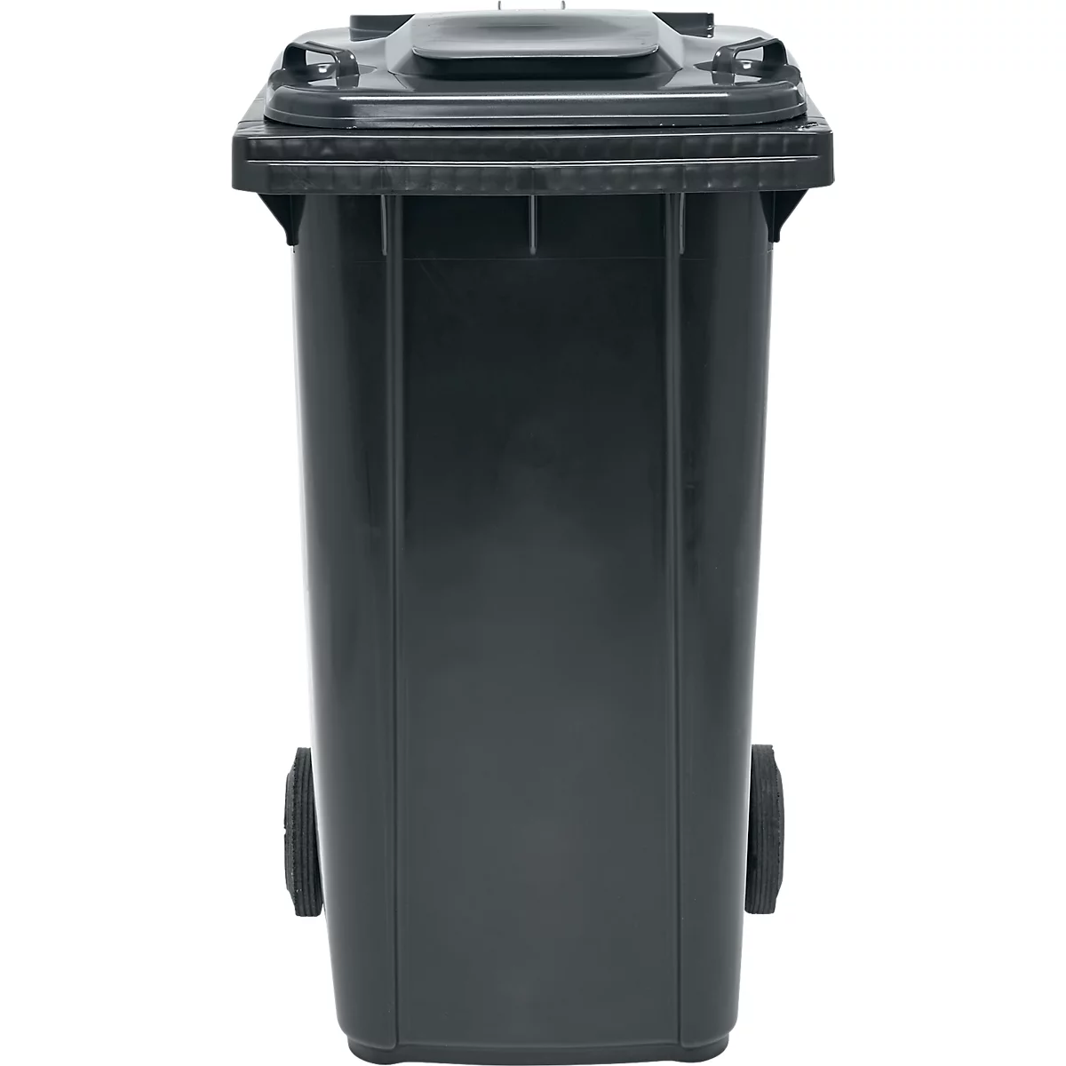 Poubelle mobile SSI Schäfer GMT eXtra, 240 l, EN 840, préparée pour recevoir une puce, poignée de traction, 90 % de plastique recyclé, noir-noir