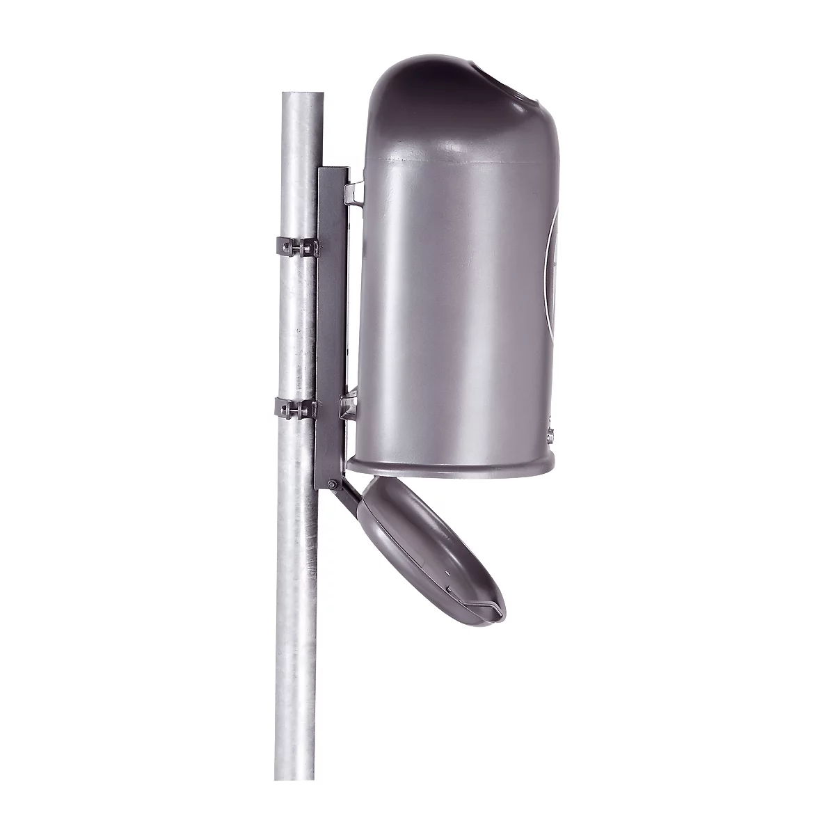 Poubelle ovale, 45 litres, sans clapet basculant en inox, anthracite/mica