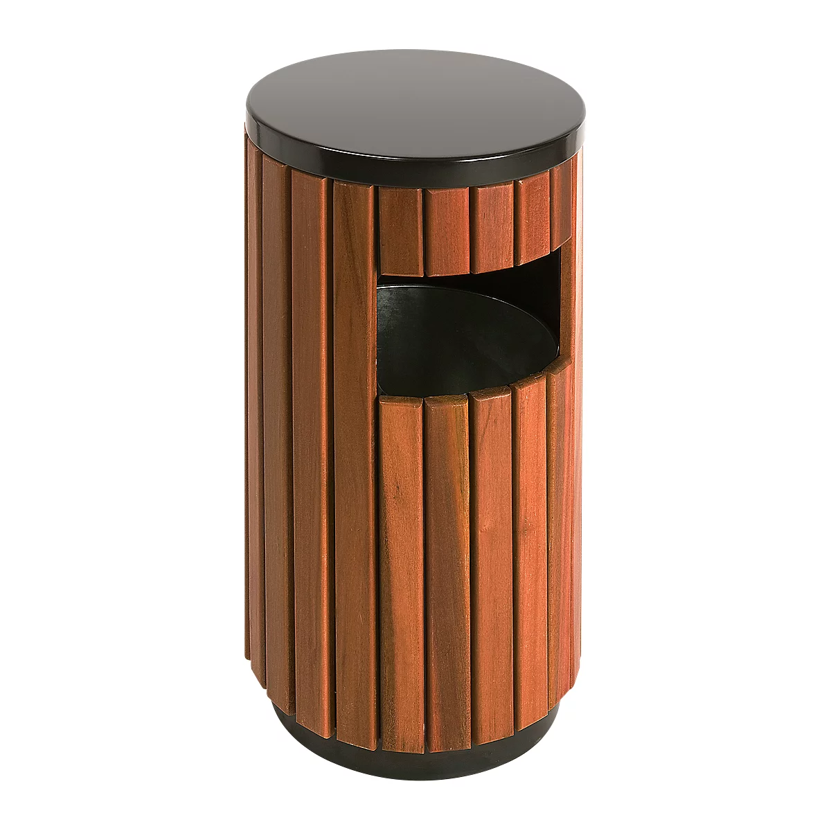 Poubelle pour l'extérieur 33 L, rond, grande ouverture latérale