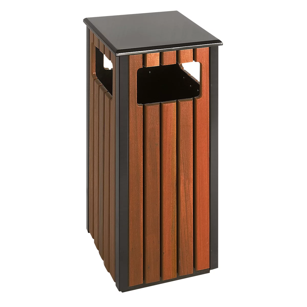 Poubelle pour l'extérieur 36 L, rectangulaire avec 4 orifices