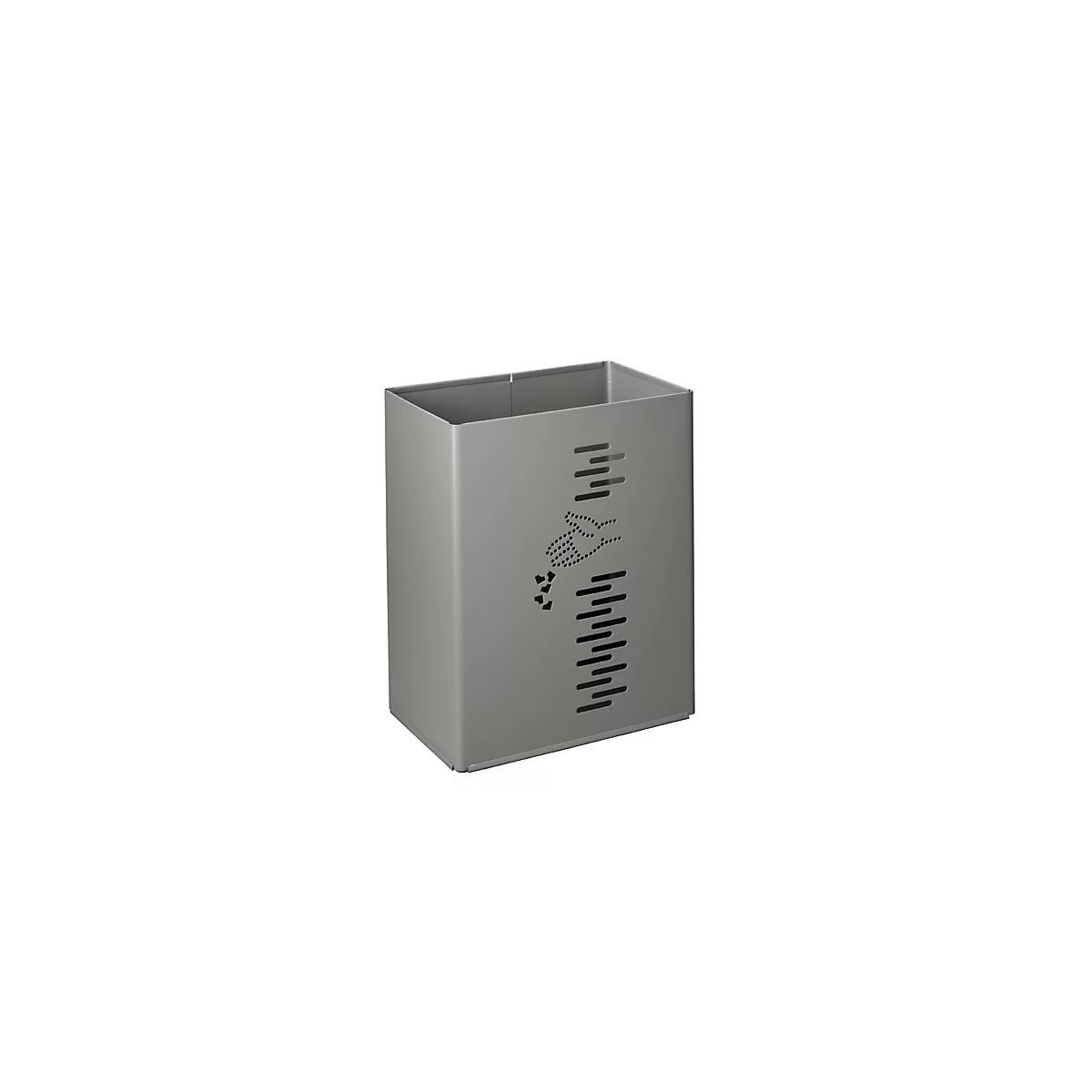 Poubelle rectangulaire PIVO, pour support mural, 24 litres, L 197 x H 400 mm, revêtement époxy, gris manganèse