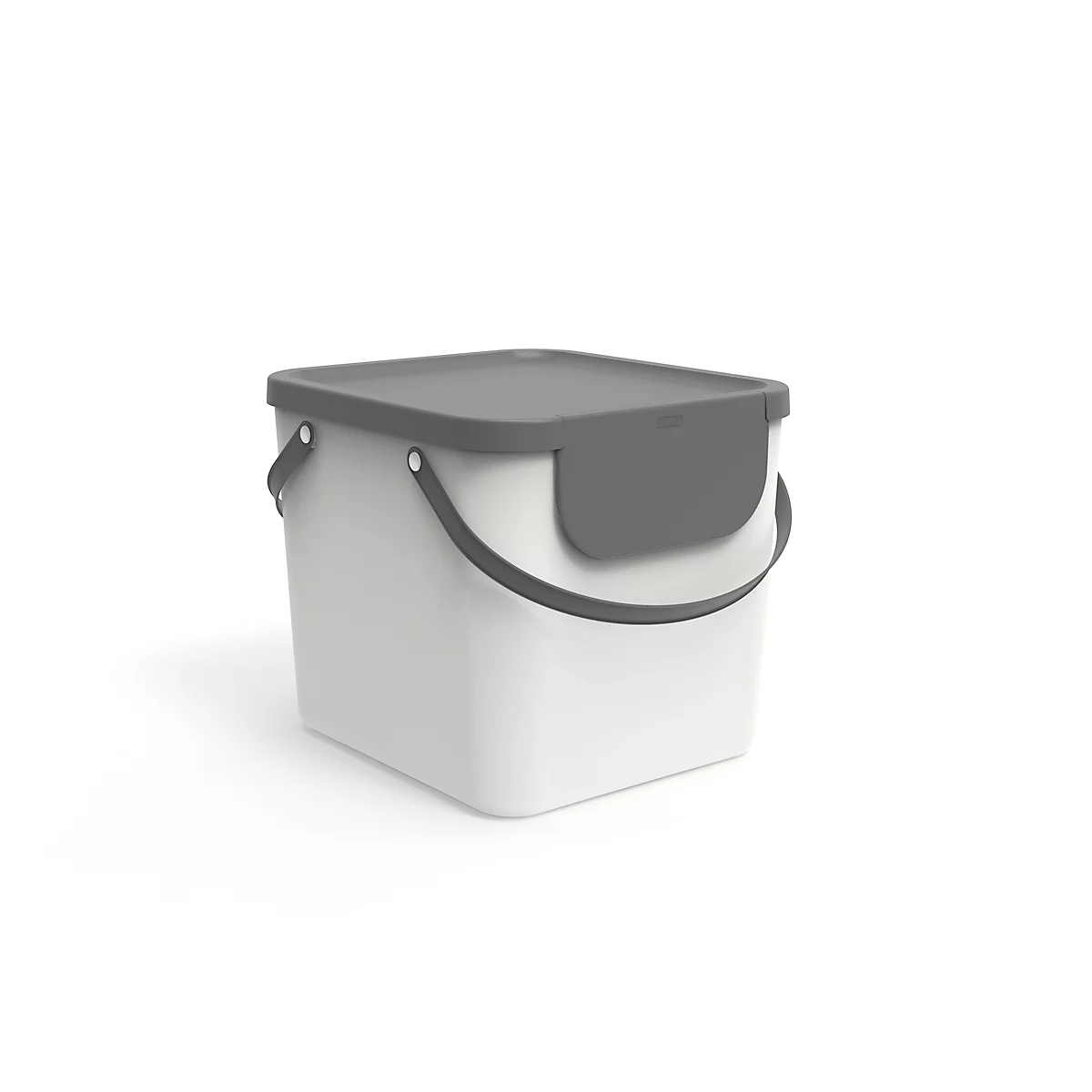 Poubelle Rotho ALBULA, système de recyclage, 40 l, empilable, plastique (sans BPA), blanc mistletoe