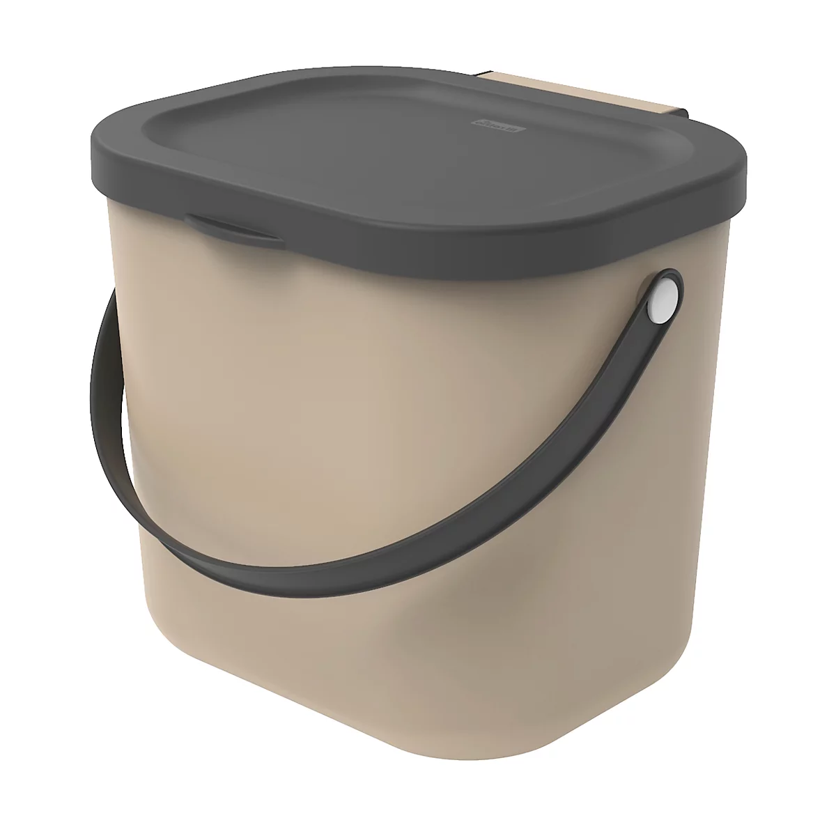 Poubelle Rotho ALBULA, système de recyclage, 6 l, empilable, plastique (sans BPA), capuccino