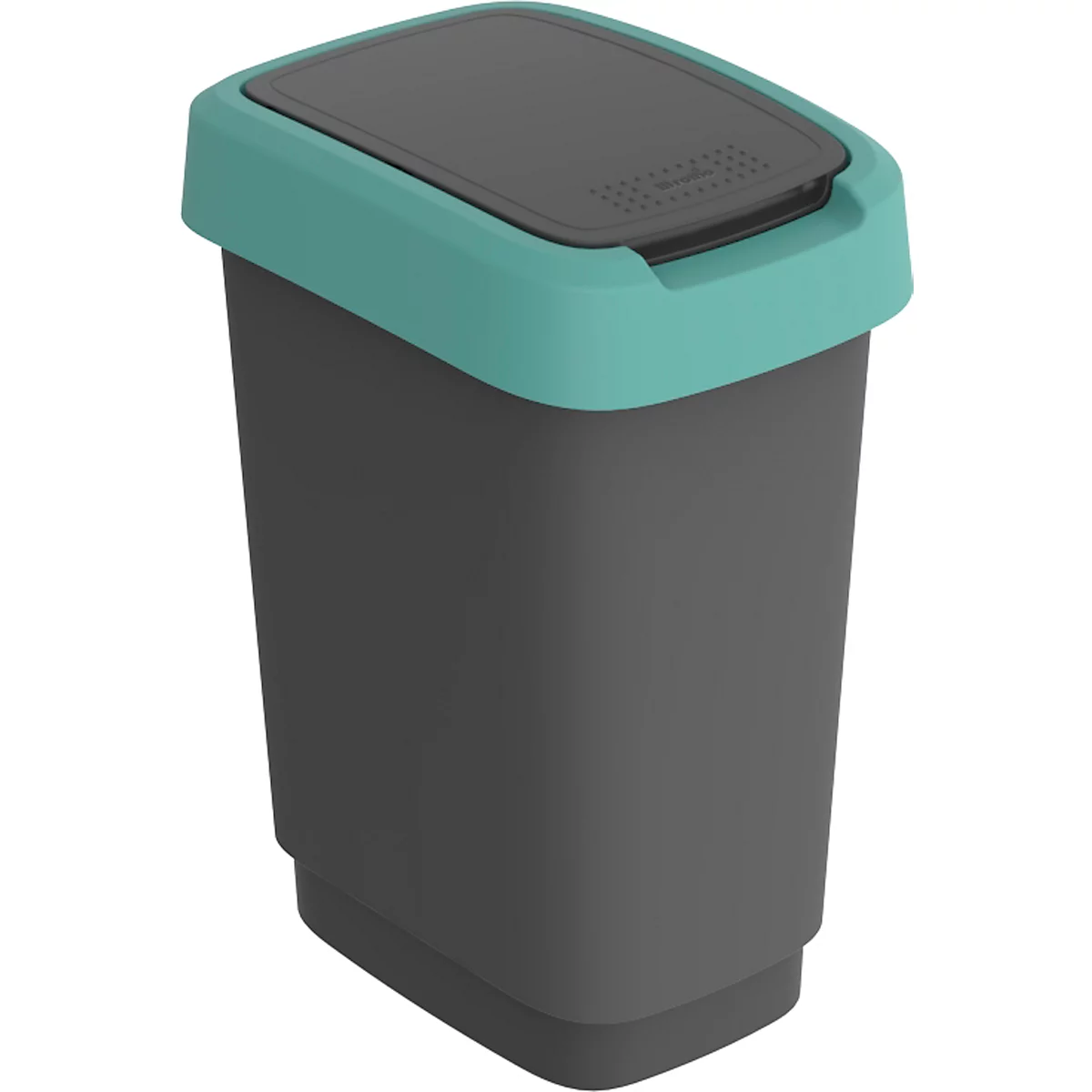 Poubelle Rotho TWIST, 10 l, 2 ouvertures possibles, plastique, vert