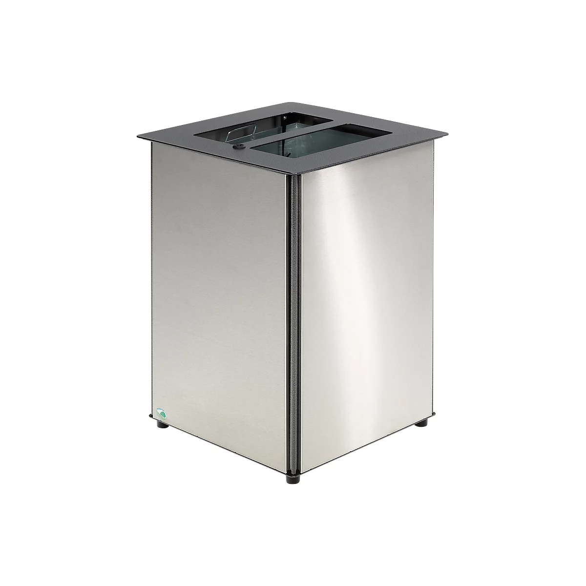 Poubelle VAR, volume 80 L, avec serrure à trois pans, pour ancrage au sol, argent