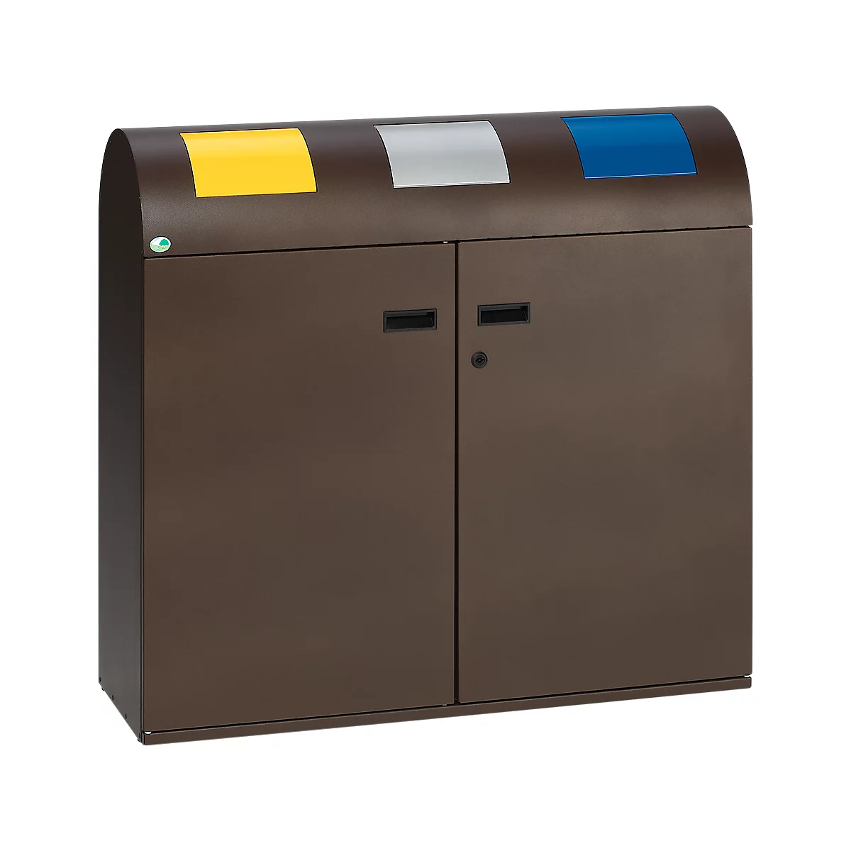Poubelles de tri sélectif, partie supérieure arrondie, brun foncé
