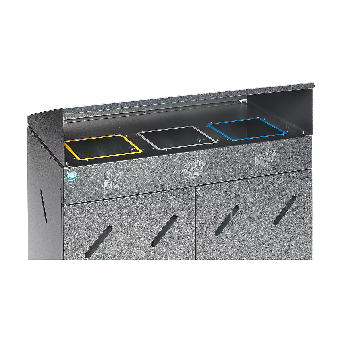 Poubelles de tri sélectif VAR, triple, hématite
