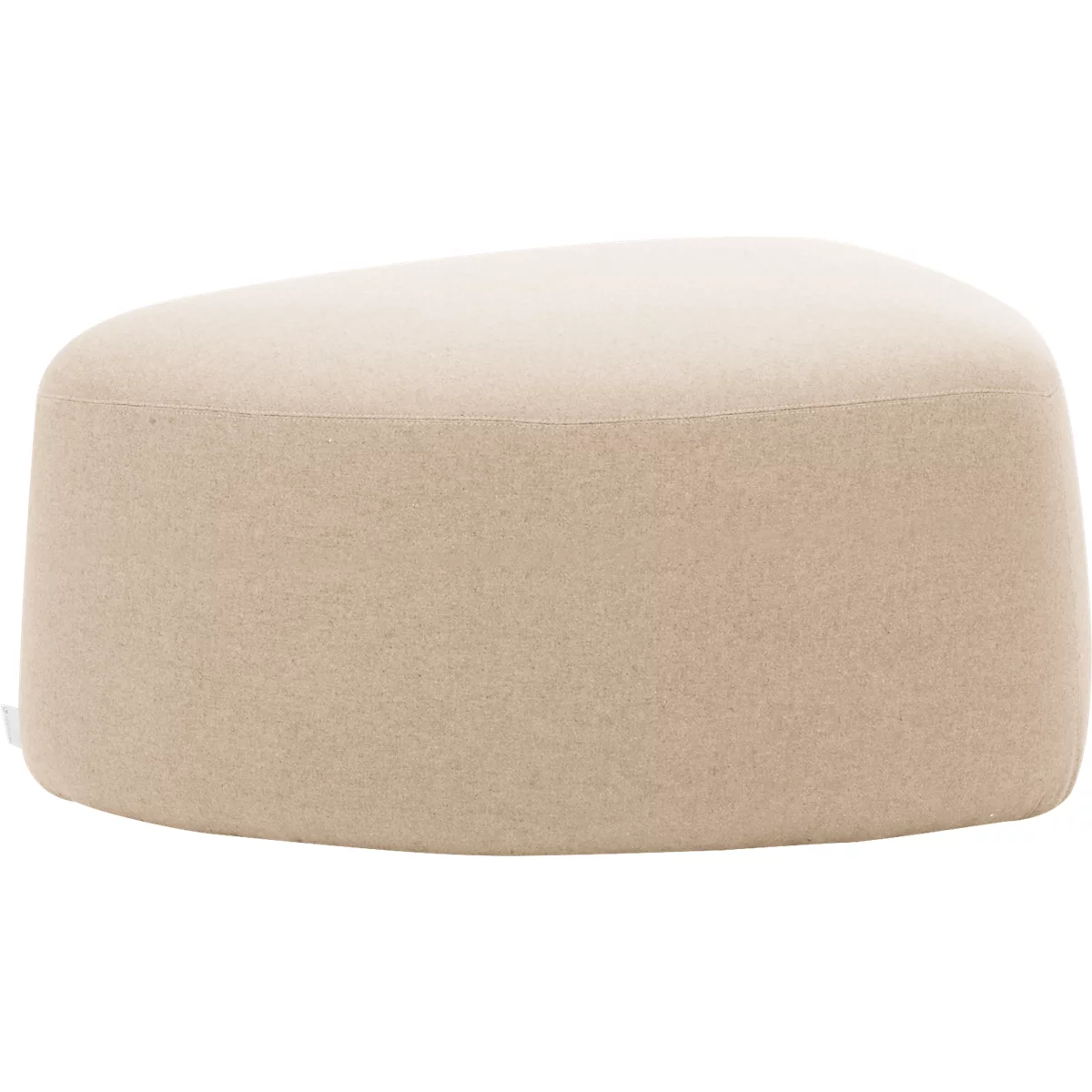 Pouf GOGO Leyform, moyen, ovale, L 980 x P 910 x H 390 mm, avec patins, revêtement en tissu, beige