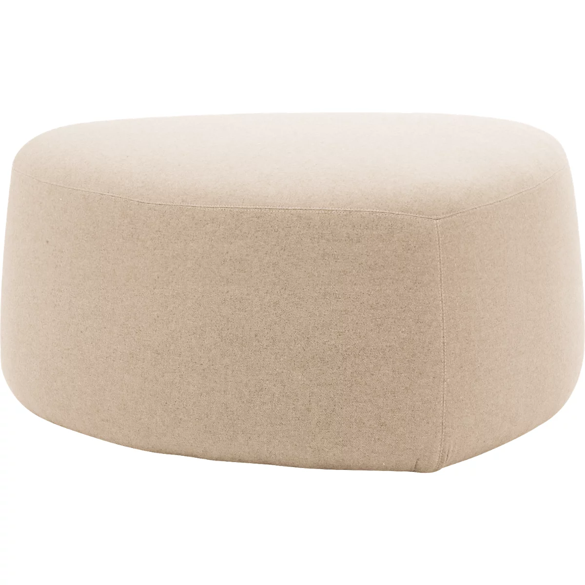 Pouf GOGO Leyform, moyen, ovale, L 980 x P 910 x H 390 mm, avec patins, revêtement en tissu, beige