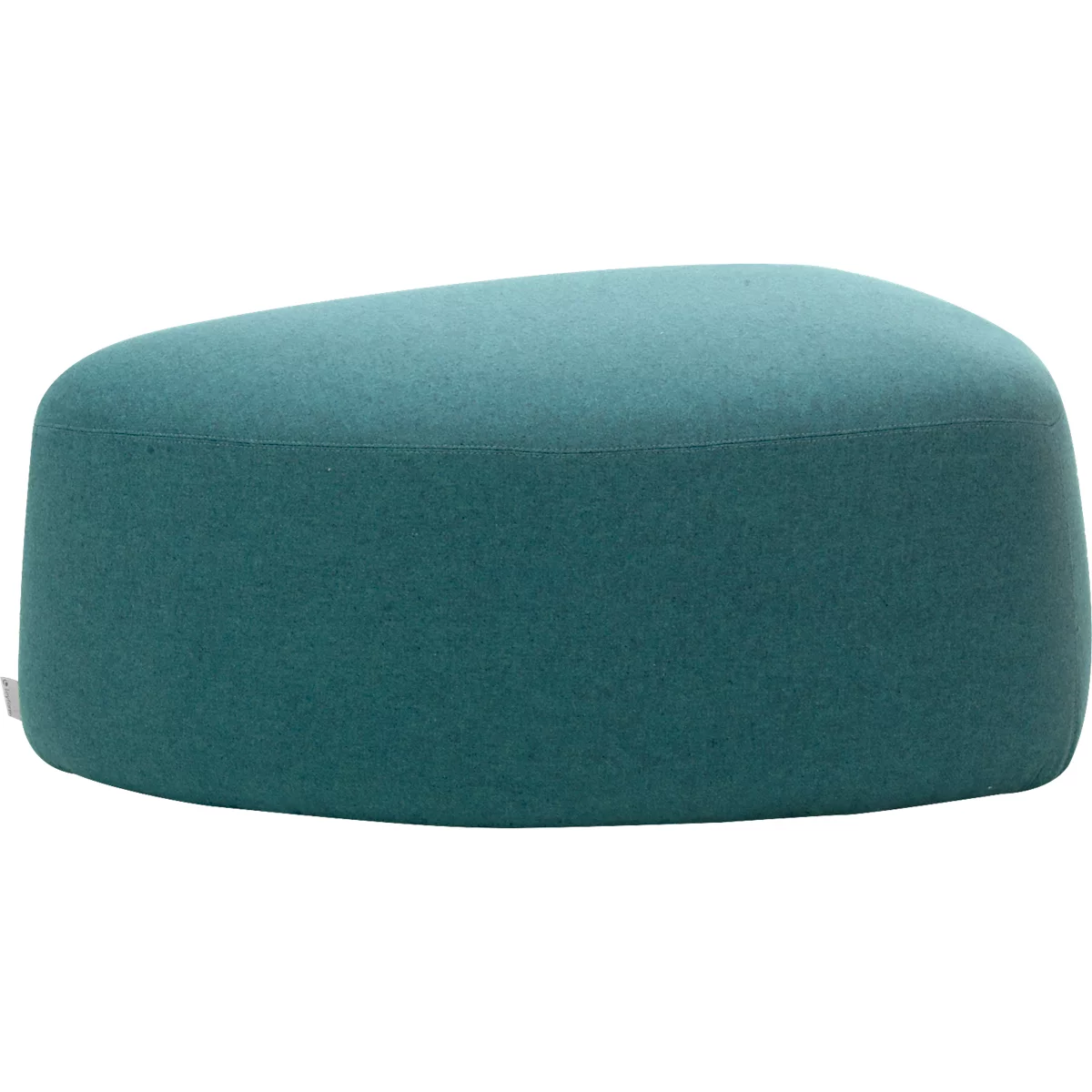 Pouf GOGO Leyform, moyen, ovale, L 980 x P 910 x H 390 mm, avec patins, revêtement en tissu, pétrole