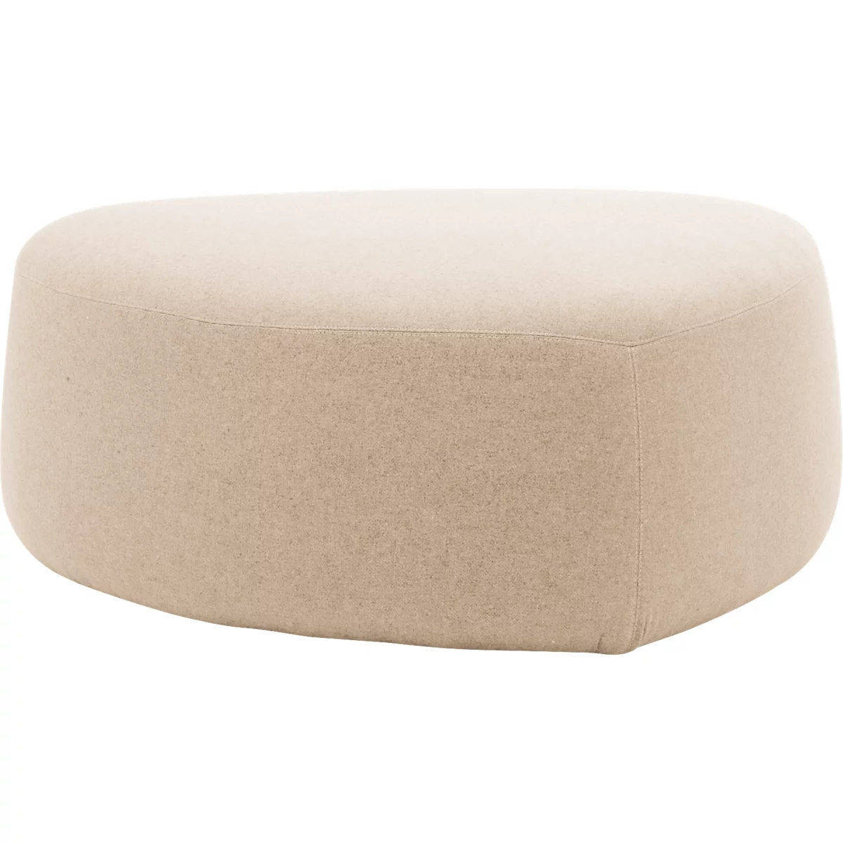 Pouf GOGO Leyform, moyen, ovale, L 980 x P 910 x H 390 mm, avec patins, revêtement tissu, beige