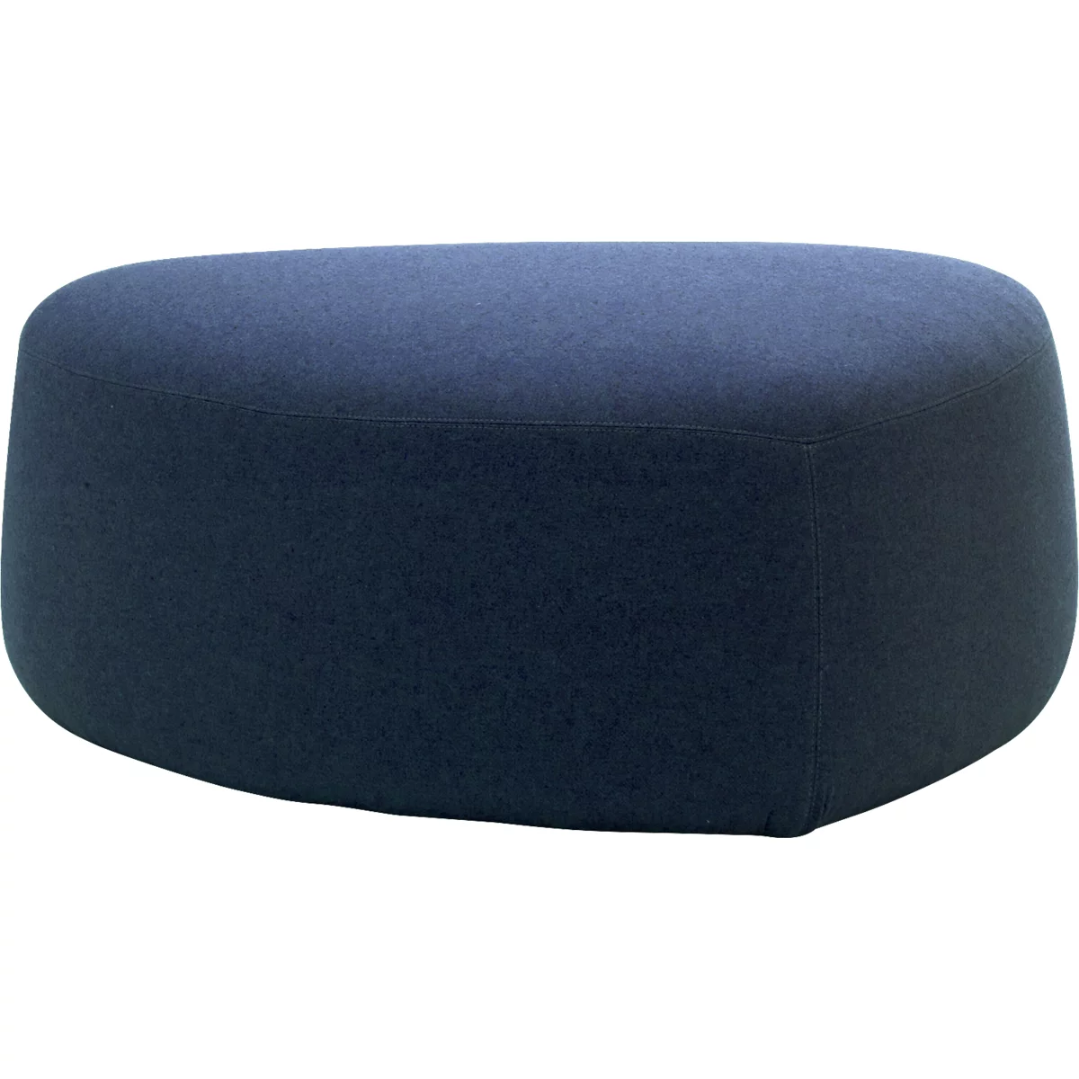 Pouf GOGO Leyform, moyen, ovale, L 980 x P 910 x H 390 mm, avec patins, revêtement tissu, bleu foncé
