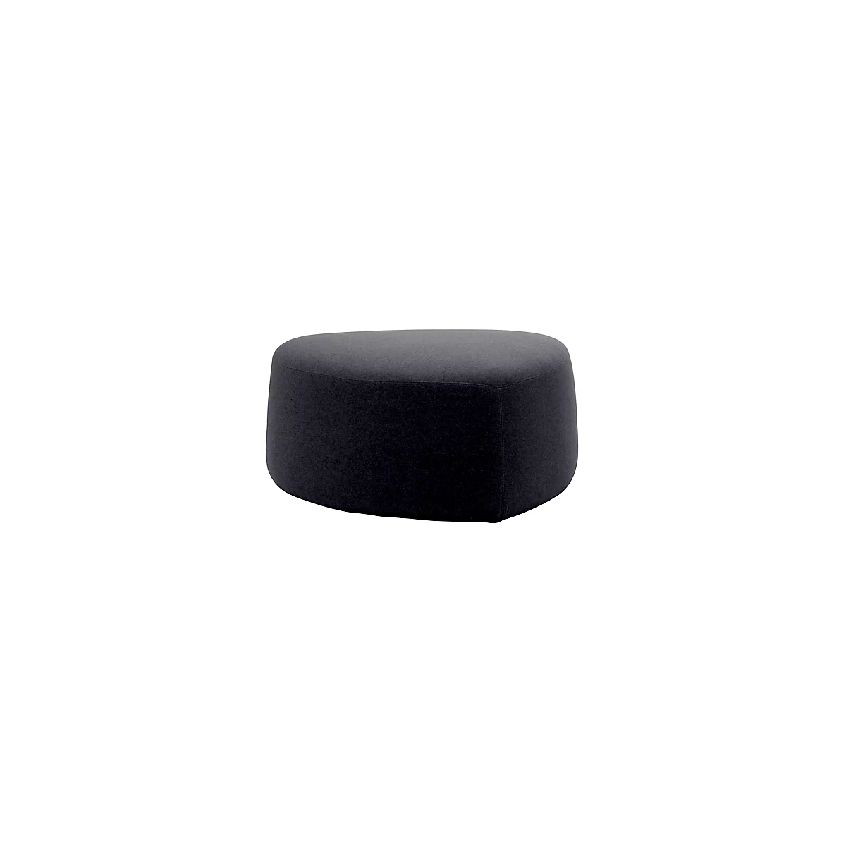 Pouf GOGO Leyform, moyen, ovale, L 980 x P 910 x H 440 mm, avec patins, revêtement en tissu, anthracite