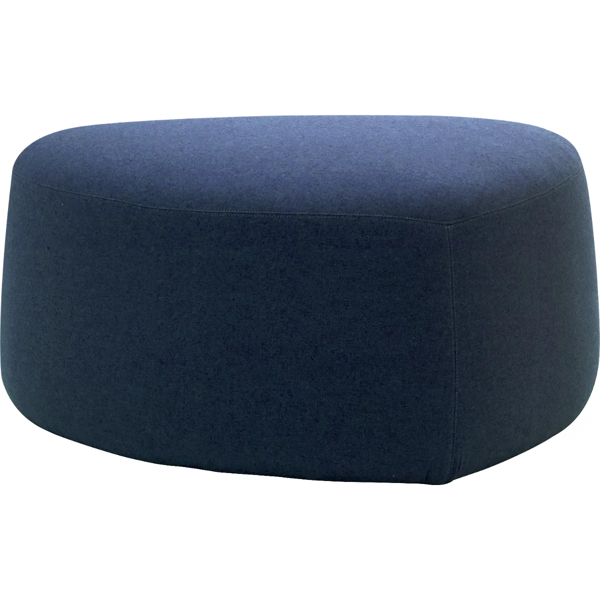 Pouf GOGO Leyform, moyen, ovale, L 980 x P 910 x H 440 mm, avec patins, revêtement en tissu, bleu foncé