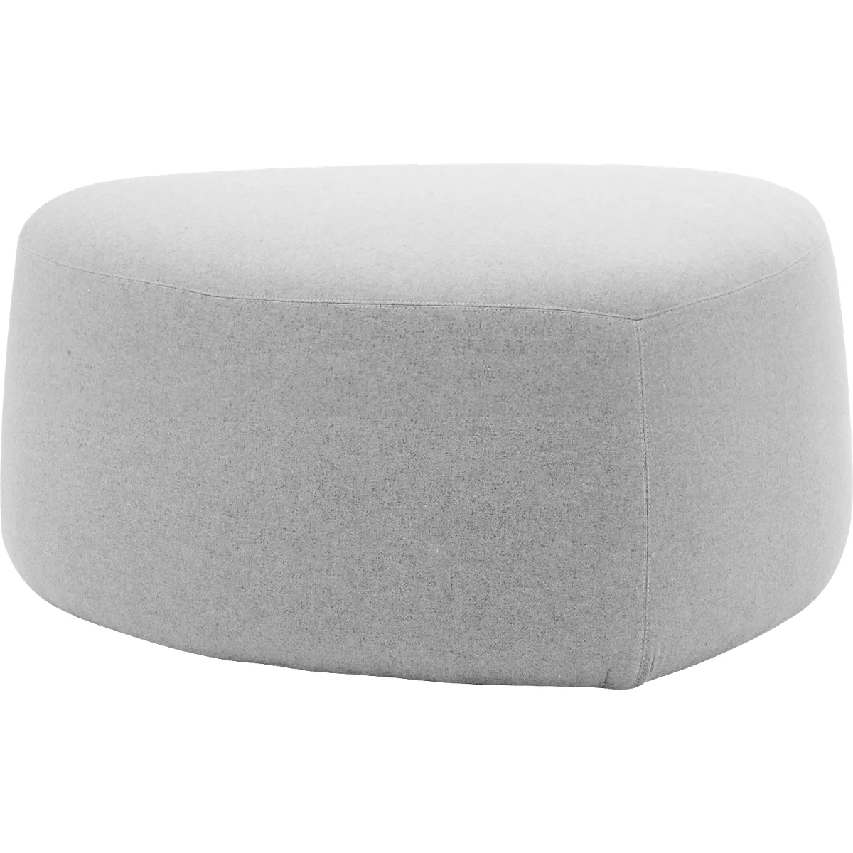 Pouf GOGO Leyform, moyen, ovale, L 980 x P 910 x H 440 mm, avec patins, revêtement en tissu gris clair