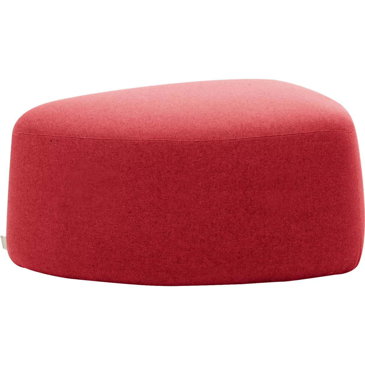 Pouf GOGO Leyform, moyen, ovale, L 980 x P 910 x H 440 mm, avec patins, revêtement en tissu, rouge