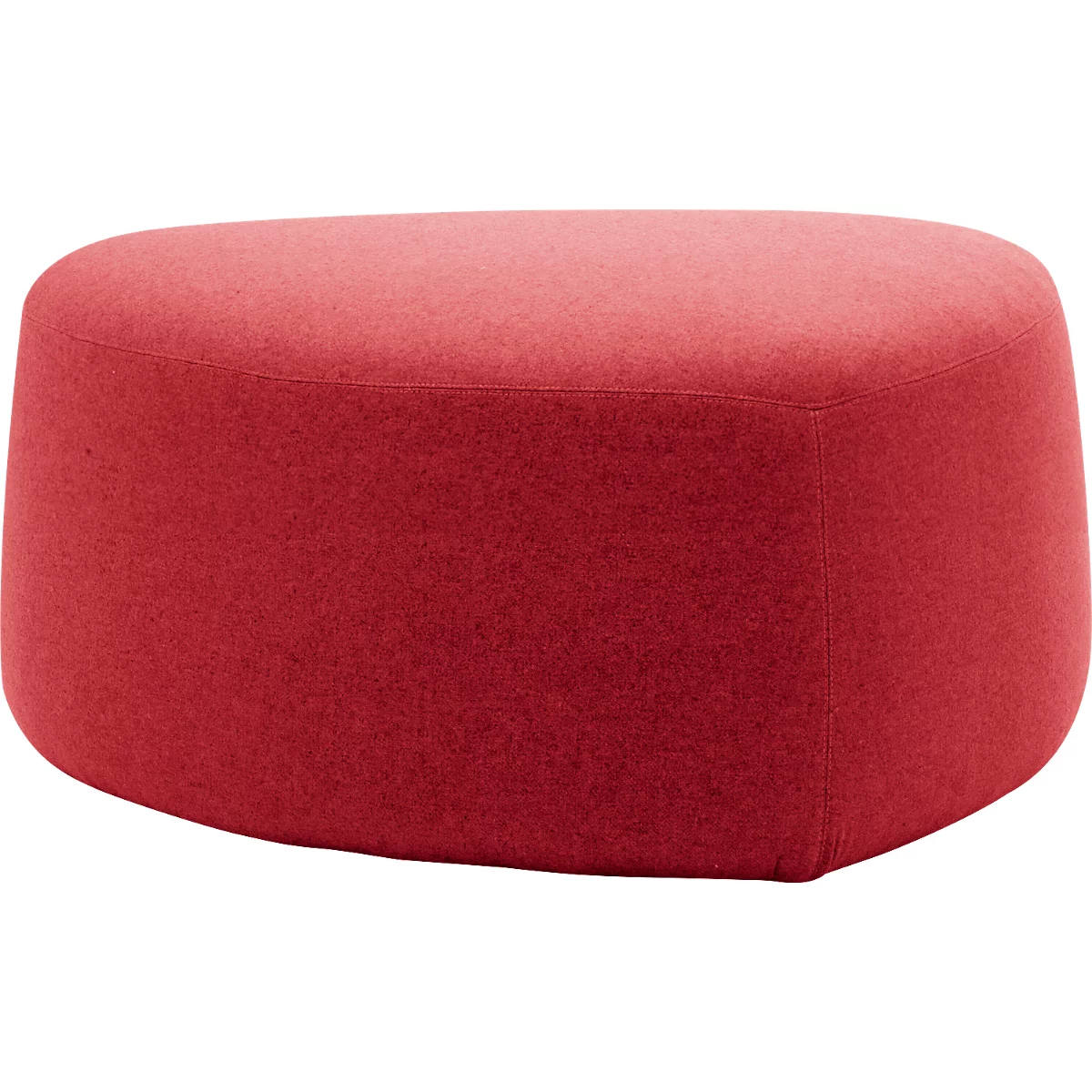 Pouf GOGO Leyform, moyen, ovale, L 980 x P 910 x H 440 mm, avec patins, revêtement en tissu, rouge