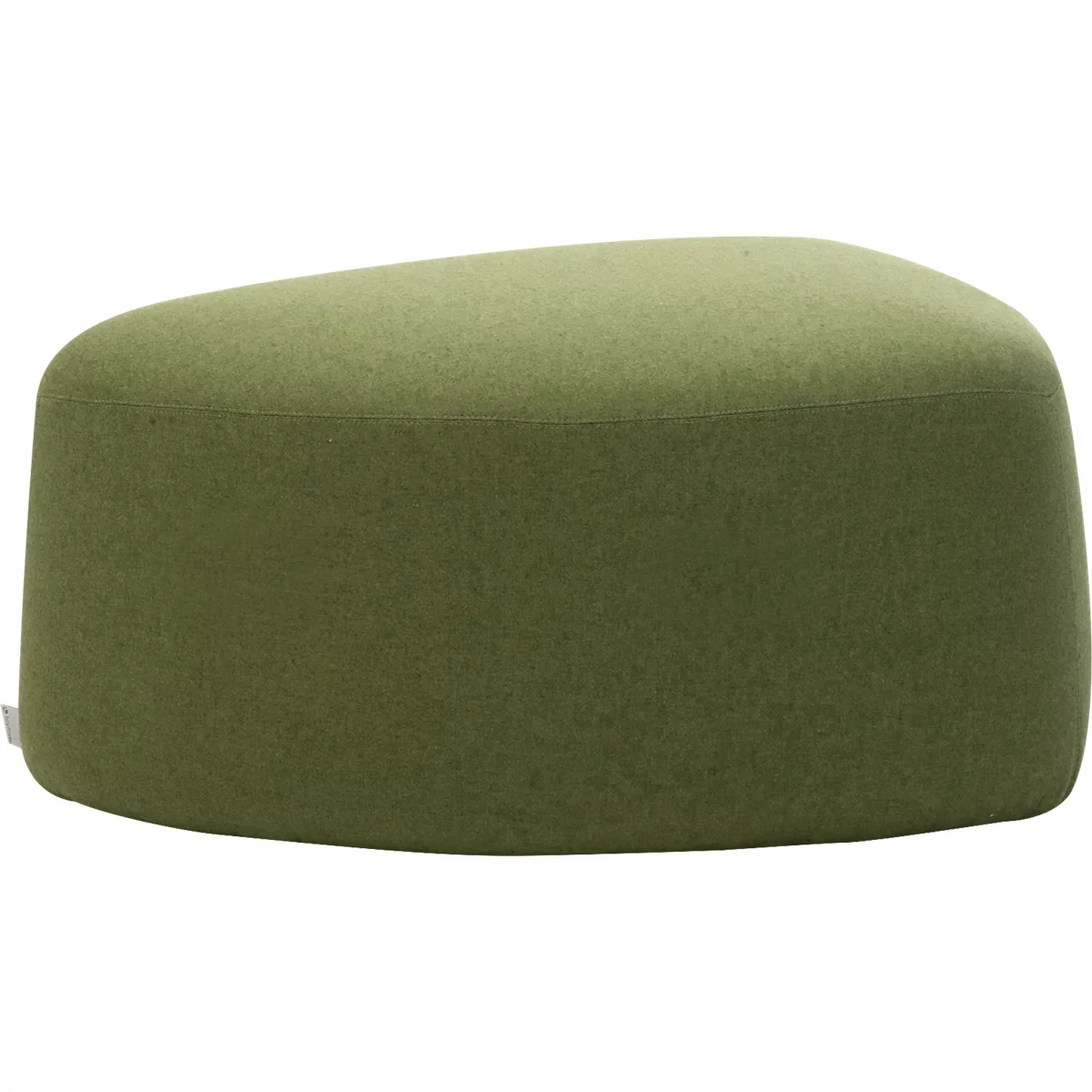 Pouf GOGO Leyform, moyen, ovale, L 980 x P 910 x H 440 mm, avec patins, revêtement en tissu, vert mousse