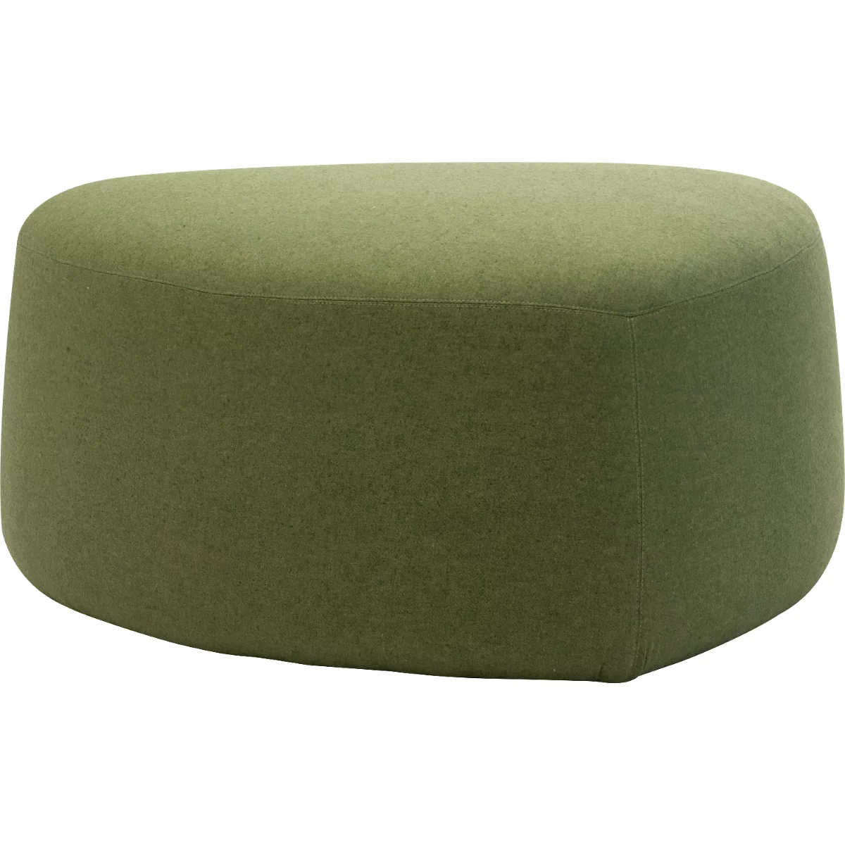 Pouf GOGO Leyform, moyen, ovale, L 980 x P 910 x H 440 mm, avec patins, revêtement en tissu, vert mousse