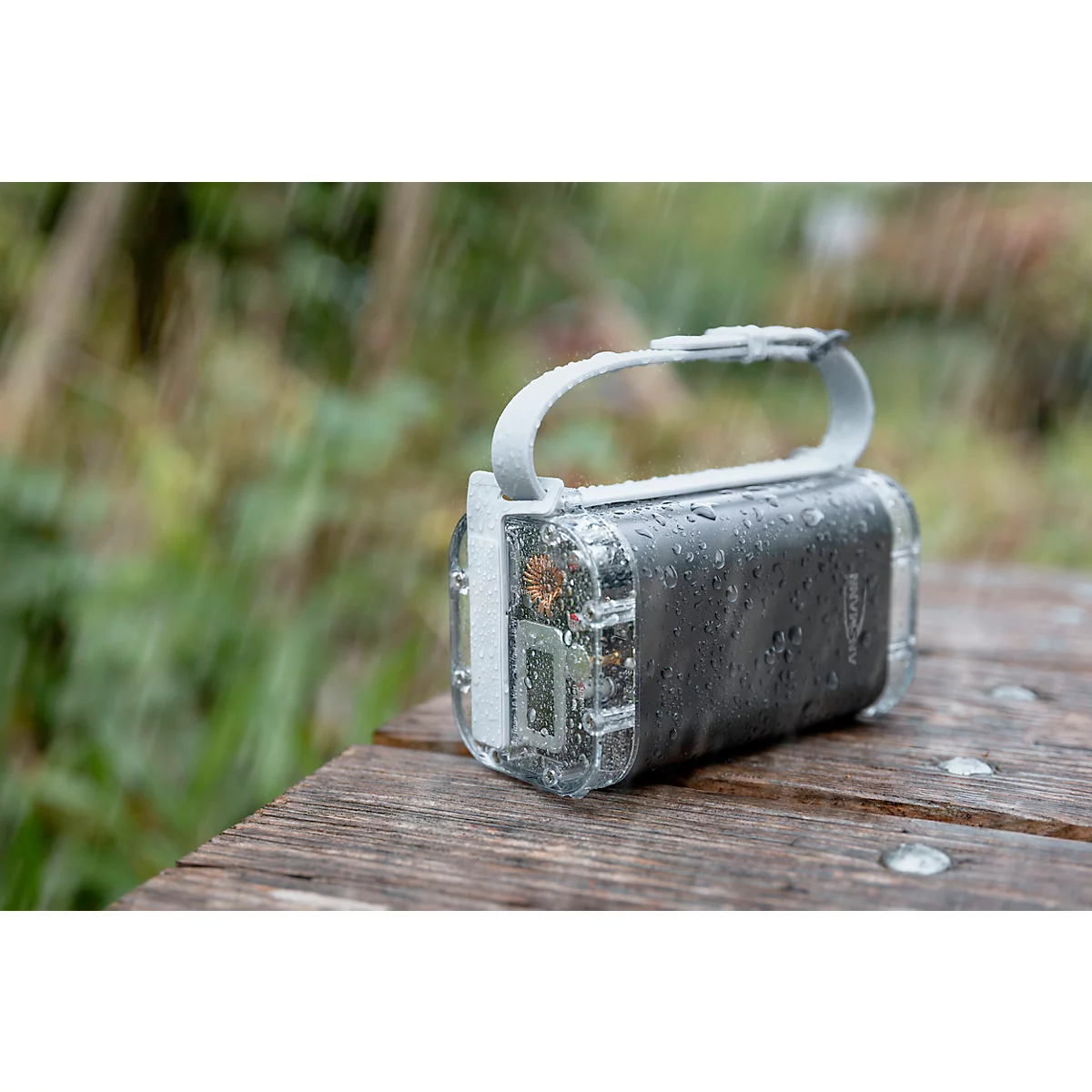 Powerbank Ansmann PB4100, Akkukapazität 40000 mAh, 2 x USB-A und 2 x USB-C, als Taschenlampe verwendbar, TFT-LCD Display, IP67, Aluminium, silber